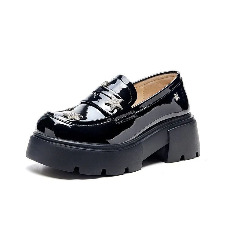 HR Грубый каблук Высокие каблуки Женские Черный