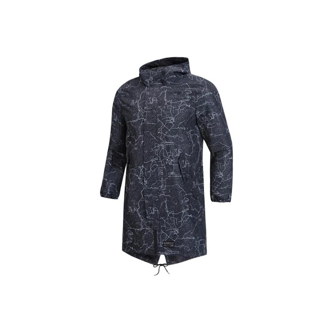 LiNing Sports Fashion Collection Trench Coat Men's Standard Black Gray Print