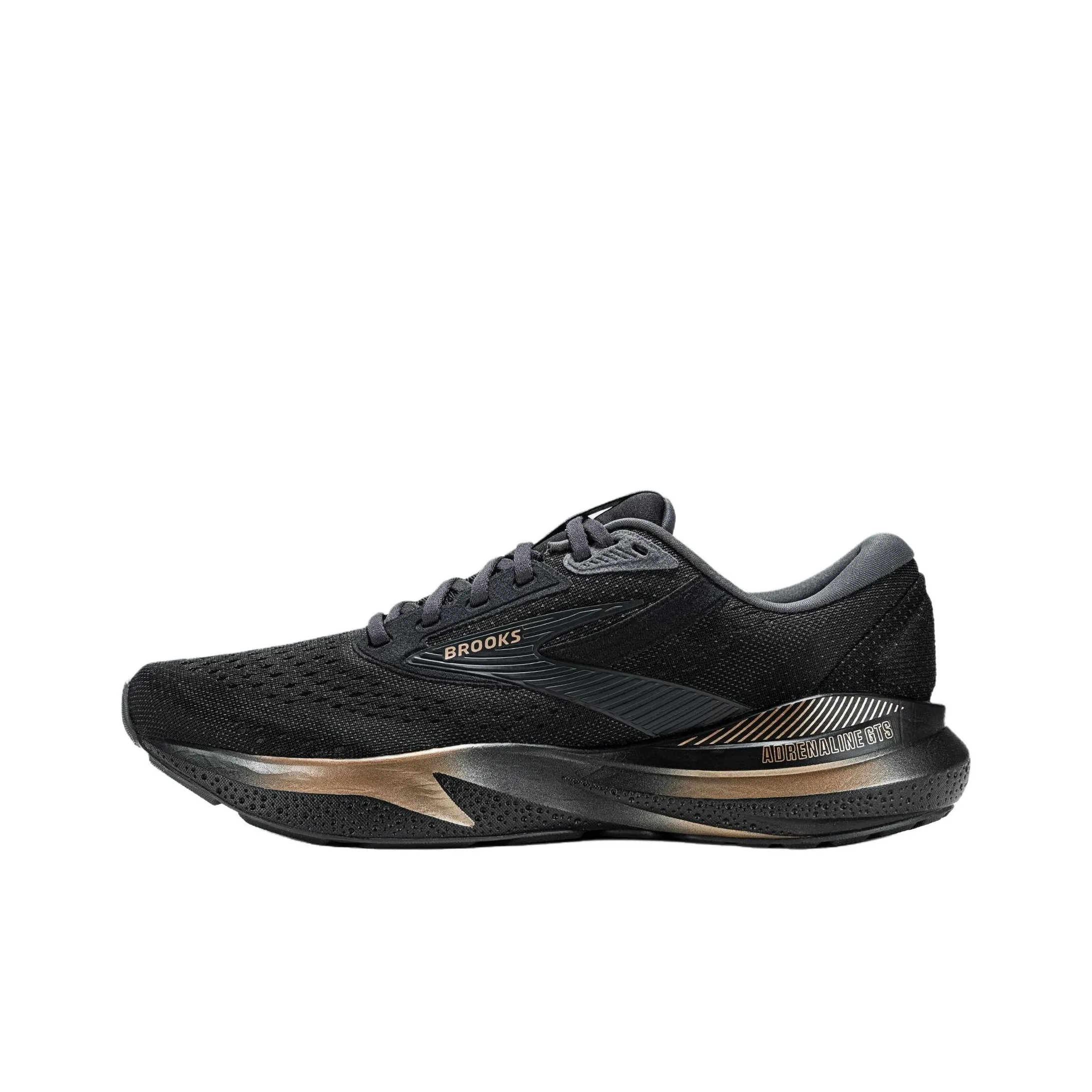 Brooks Adrenaline GTS Anti Slip Wear Resistant Low Top Running Shoes Men's Black Gold