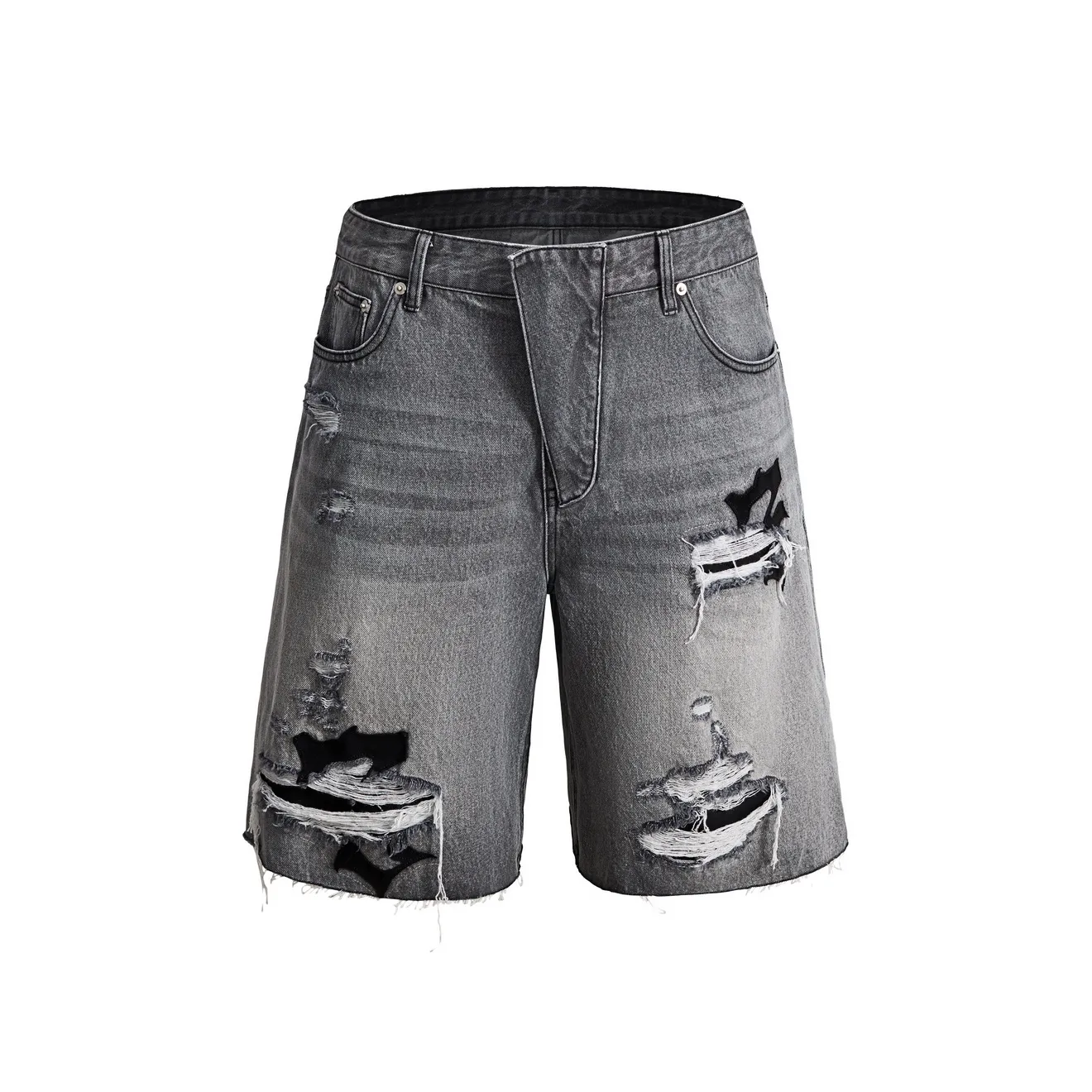 WILDX French Work Серые Унисекс Джинсовые шорты