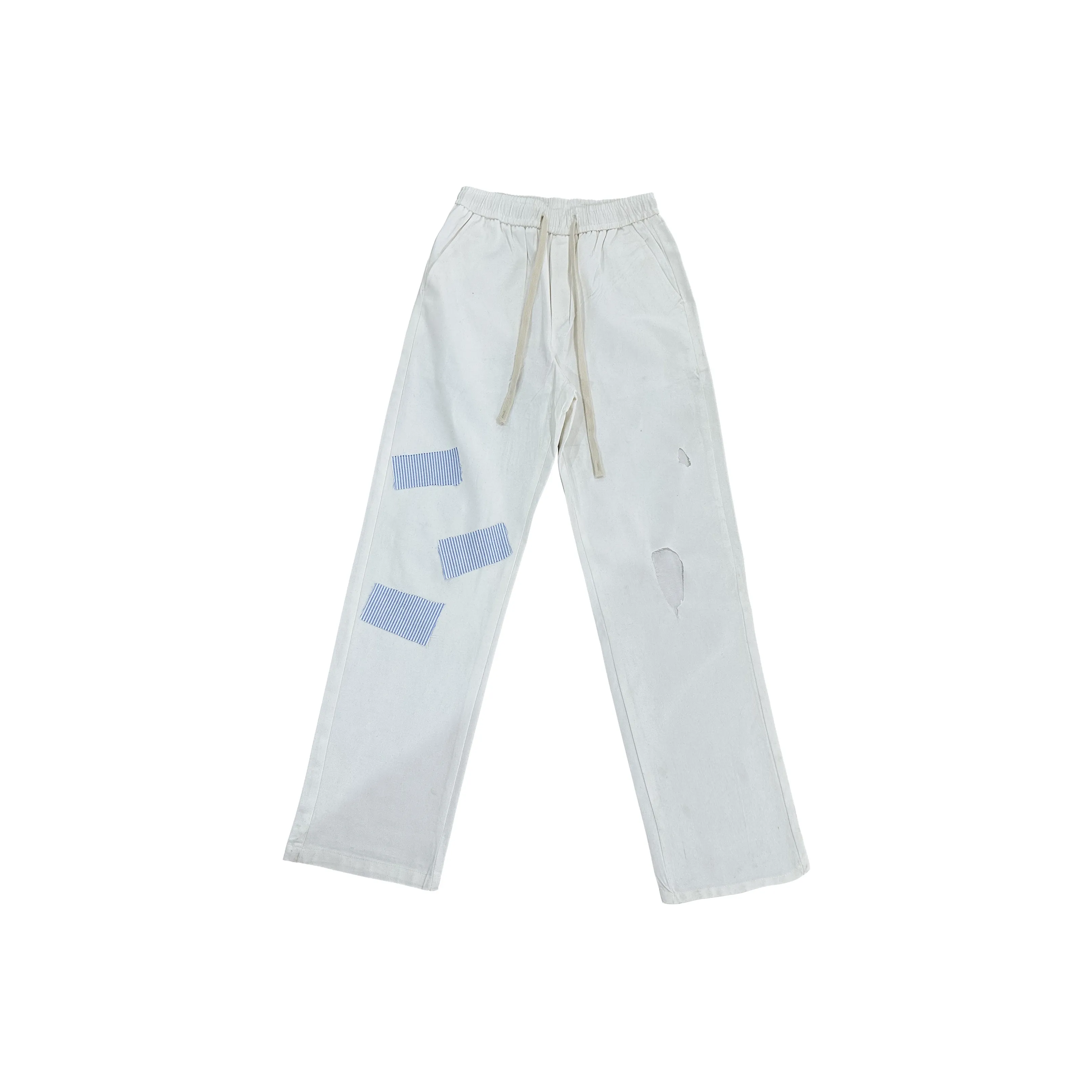 W7H1 Белые унисекс повседневные брюки