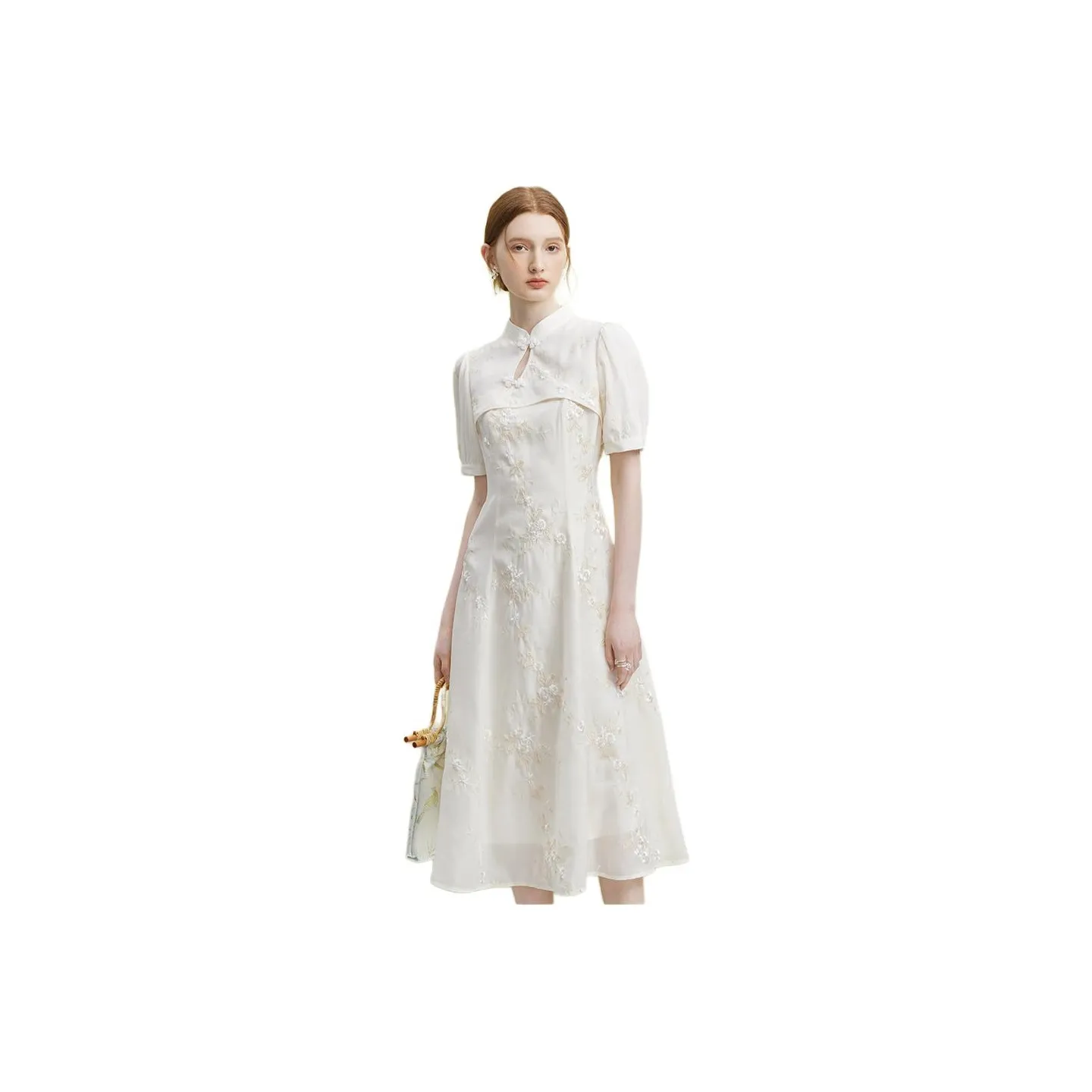 FANSILANEN Cheongsams Women's Beige Apricot