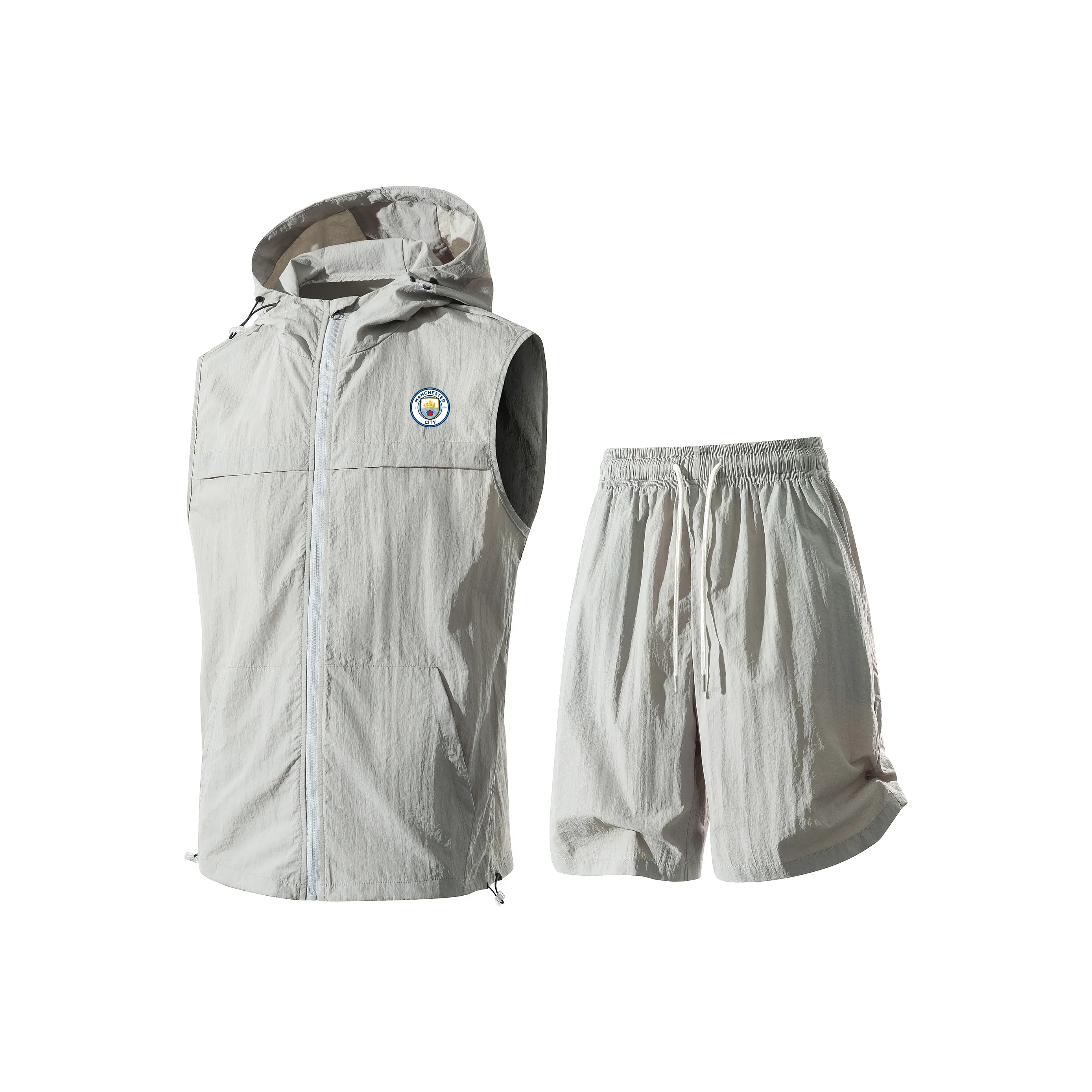 Wide-fit pants with ankle zippers. Casual Sportswear Unisex Two Piece Set