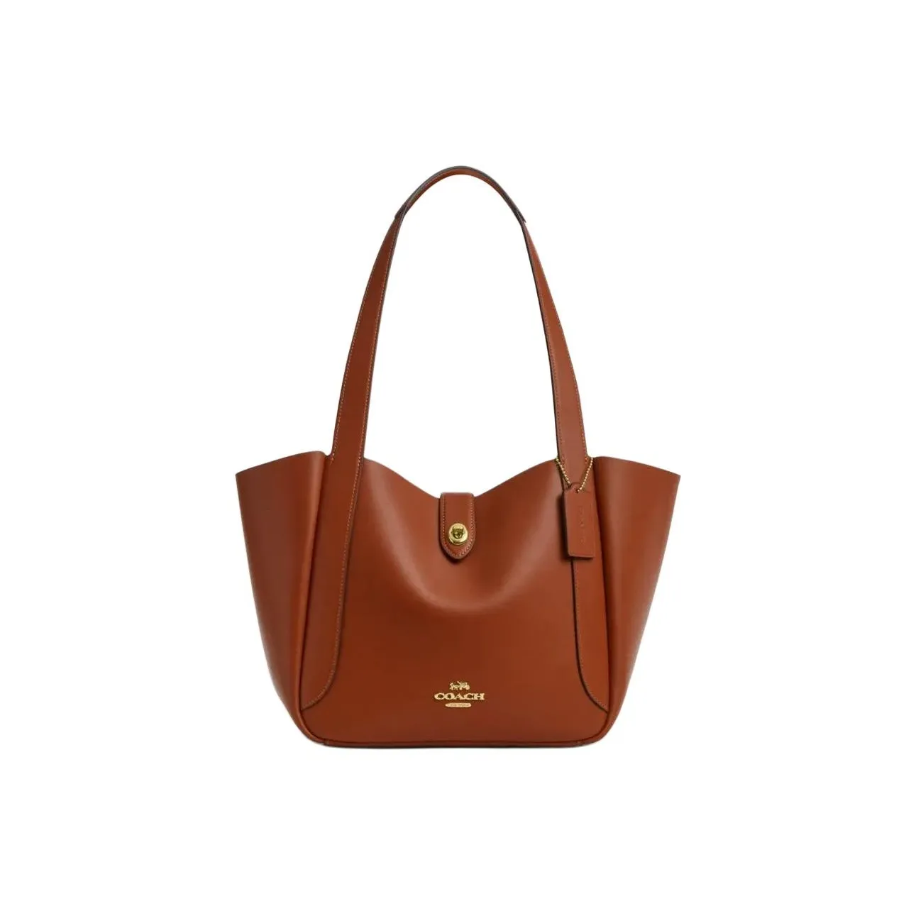 COACH Hadley Коровья кожа Тоут Сумка Сумка для покупок Сумка на плечо Большая Женская Коричнево-желтая