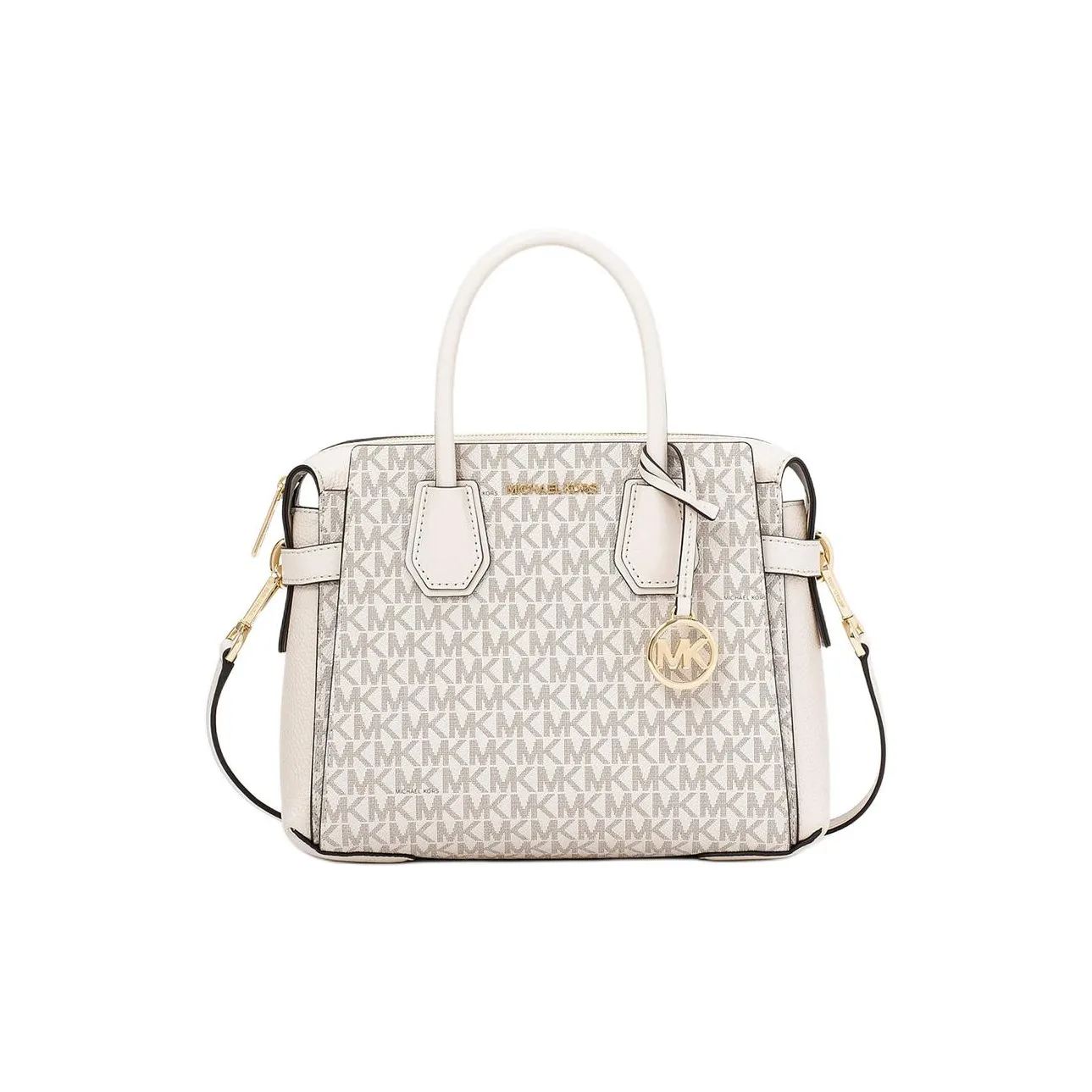 MICHAEL KORS Canvas Shoulder Bag, Crossbody Bag, Handbag Trumpets Women's Cream