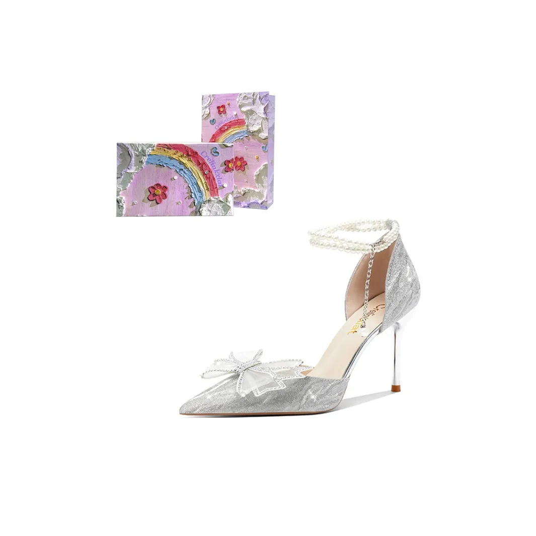 Crelinkxlat Глазурь Starlight Love Розовая коробка Тонкий каблук Высокий каблук Женские