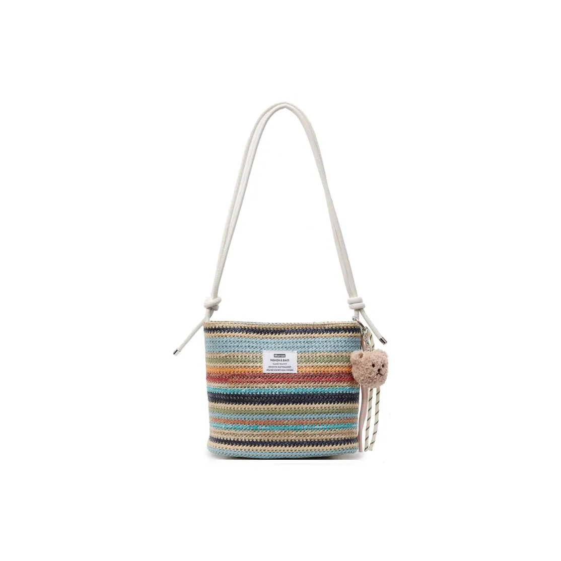 Kewuku Плетеные соломенные сумки через плечо сумка на плечо унисекс белый синий