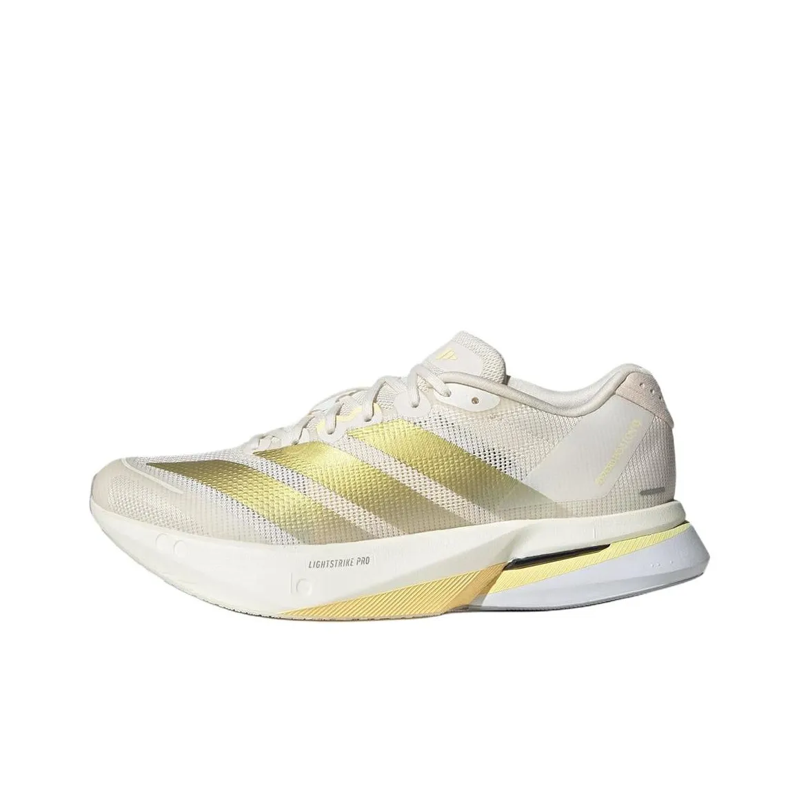 Adidas Adizero Boston 13 Устойчивый к истиранию Низкий топ Тренировочные беговые кроссовки Женские Белый Золотой