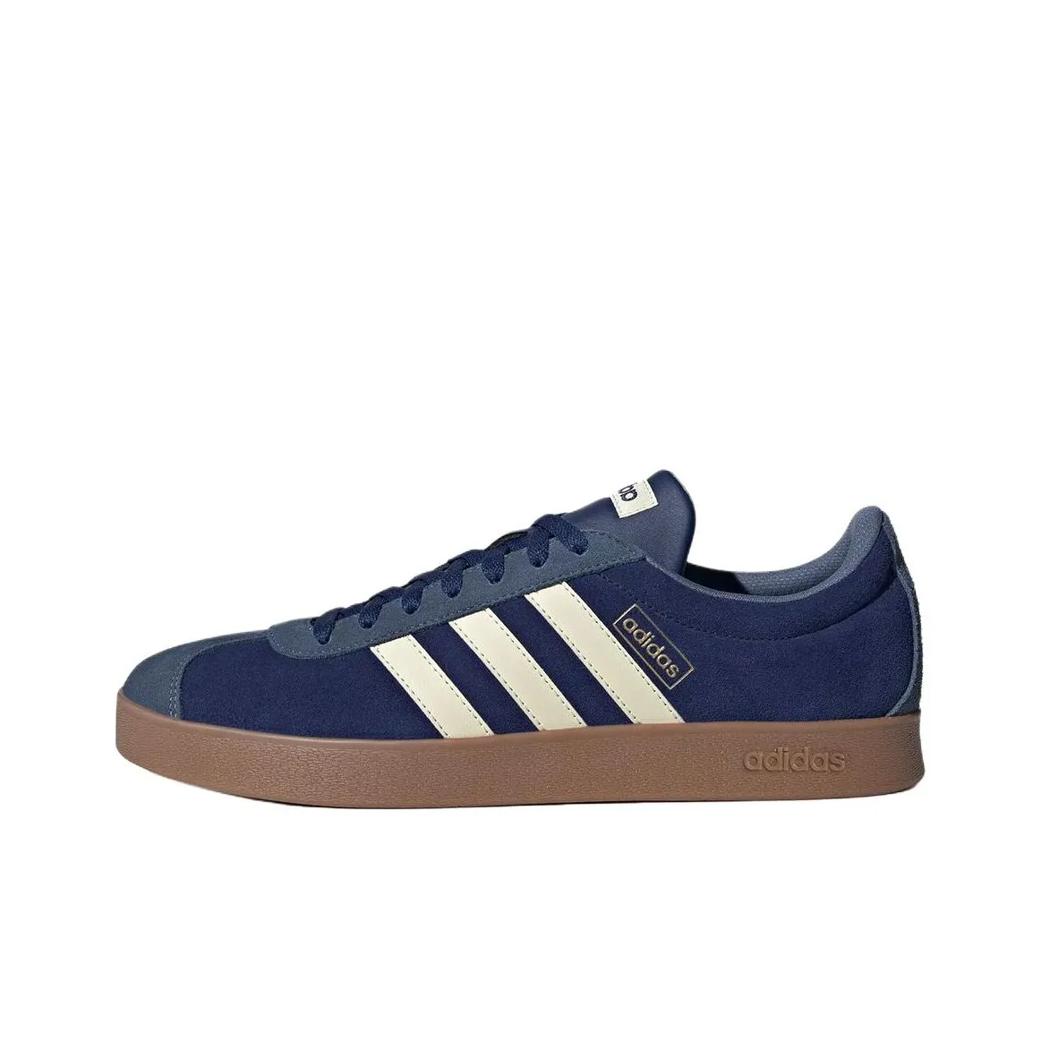 Adidas Vl Court Classic Slip-Resistant Abrasion-Resistant Low Top Skateboard Shoes Unisex Dark Blue Adidas Vl Court Classic Slip-Resistant Abrasion-Resistant Низкие Кроссовки для Скейтбординга Унисекс Темно-Синий