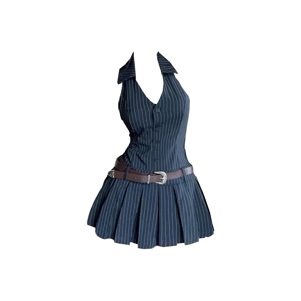 Si Bei'er Без рукавов Платье Женское Темно-синий