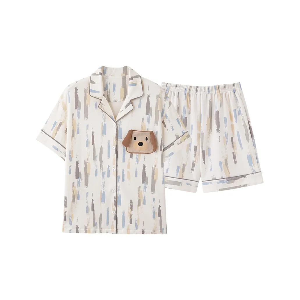 Pretty lady Кремово-серый Белый Женские Пижамные комплекты