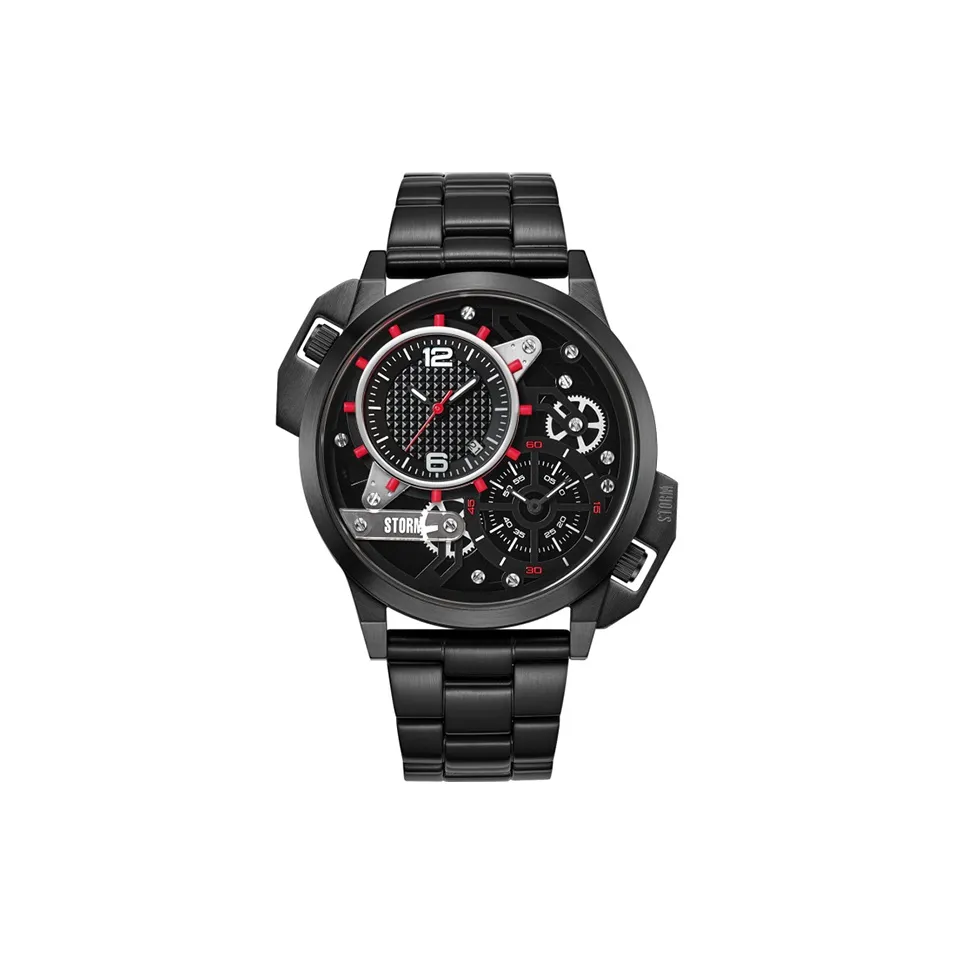 STORM DUALATON Collection Мужские часы Кварцевый механизм Ремешок из нержавеющей стали Черный циферблат