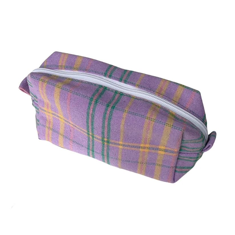 QEEDNS Многоцветный Винтаж Клетка Косметичка Большая Емкость Клетка