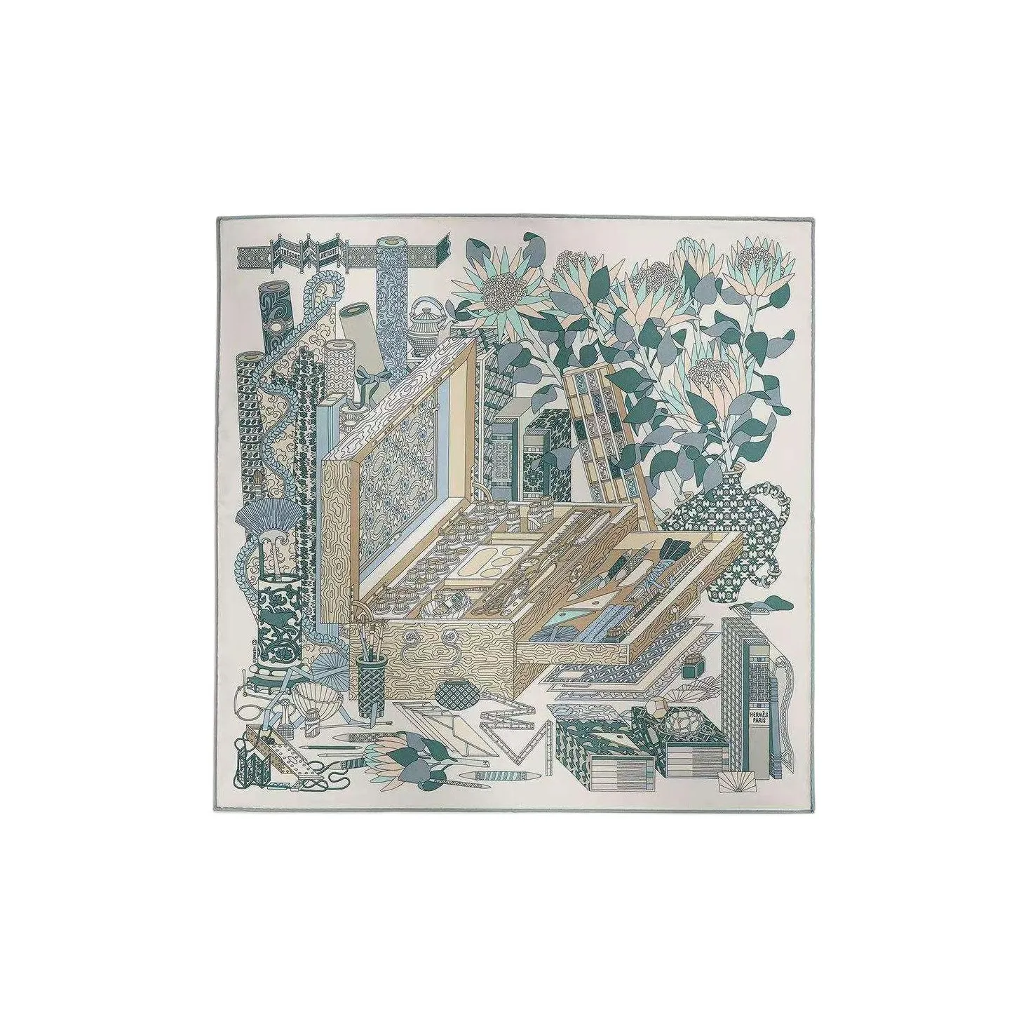 HERMES Шелковые шарфы из шелка Mulberry женские многоцветные