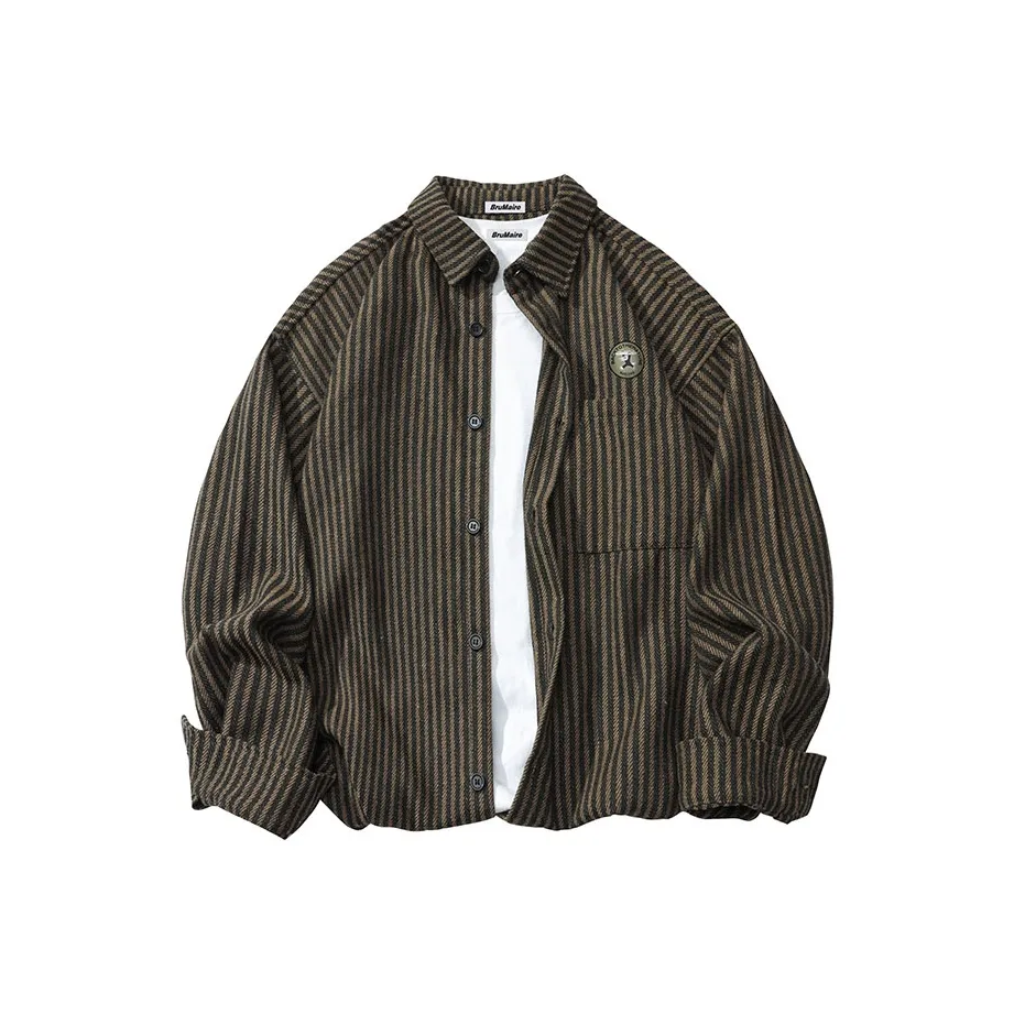 BRUMAIRE Рубашка Куртка Унисекс Черно-белые полосы