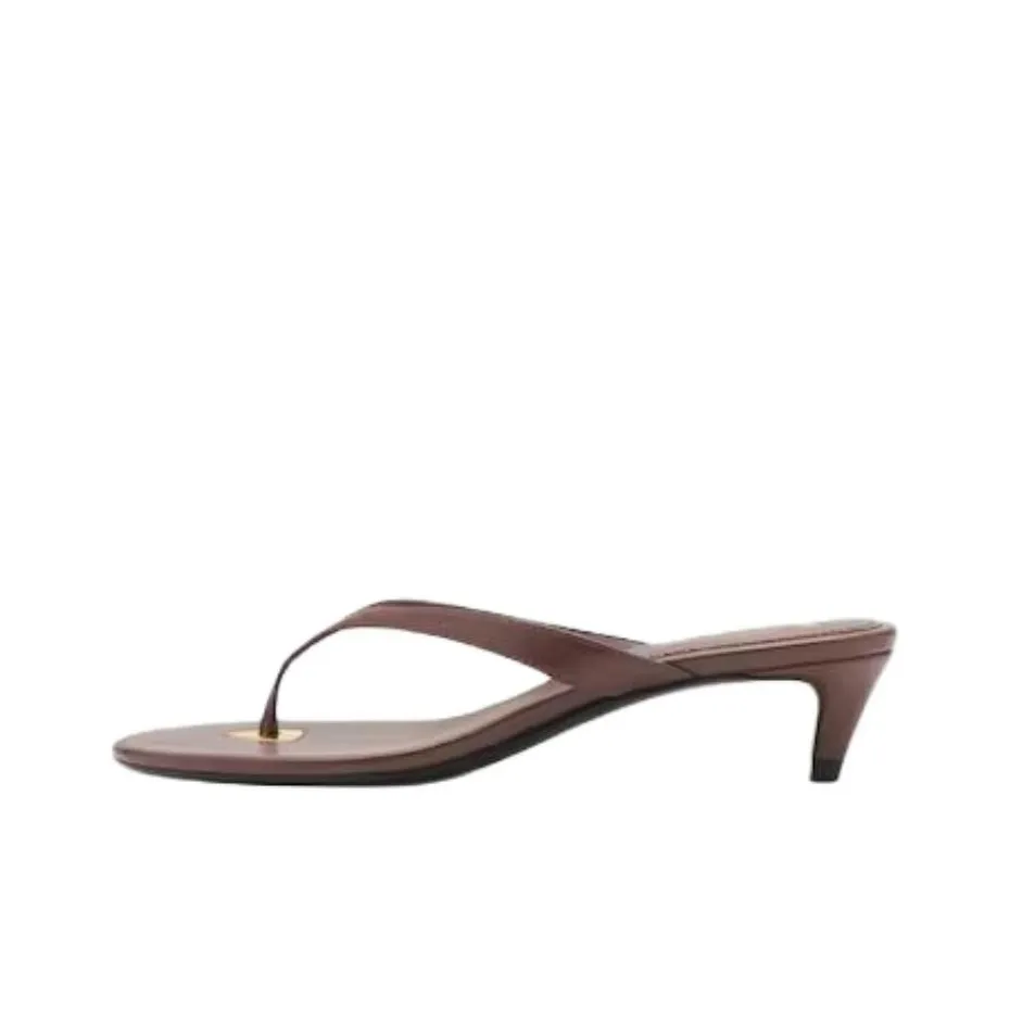 MANGO Устойчивые к истиранию шлепанцы женские коричневые