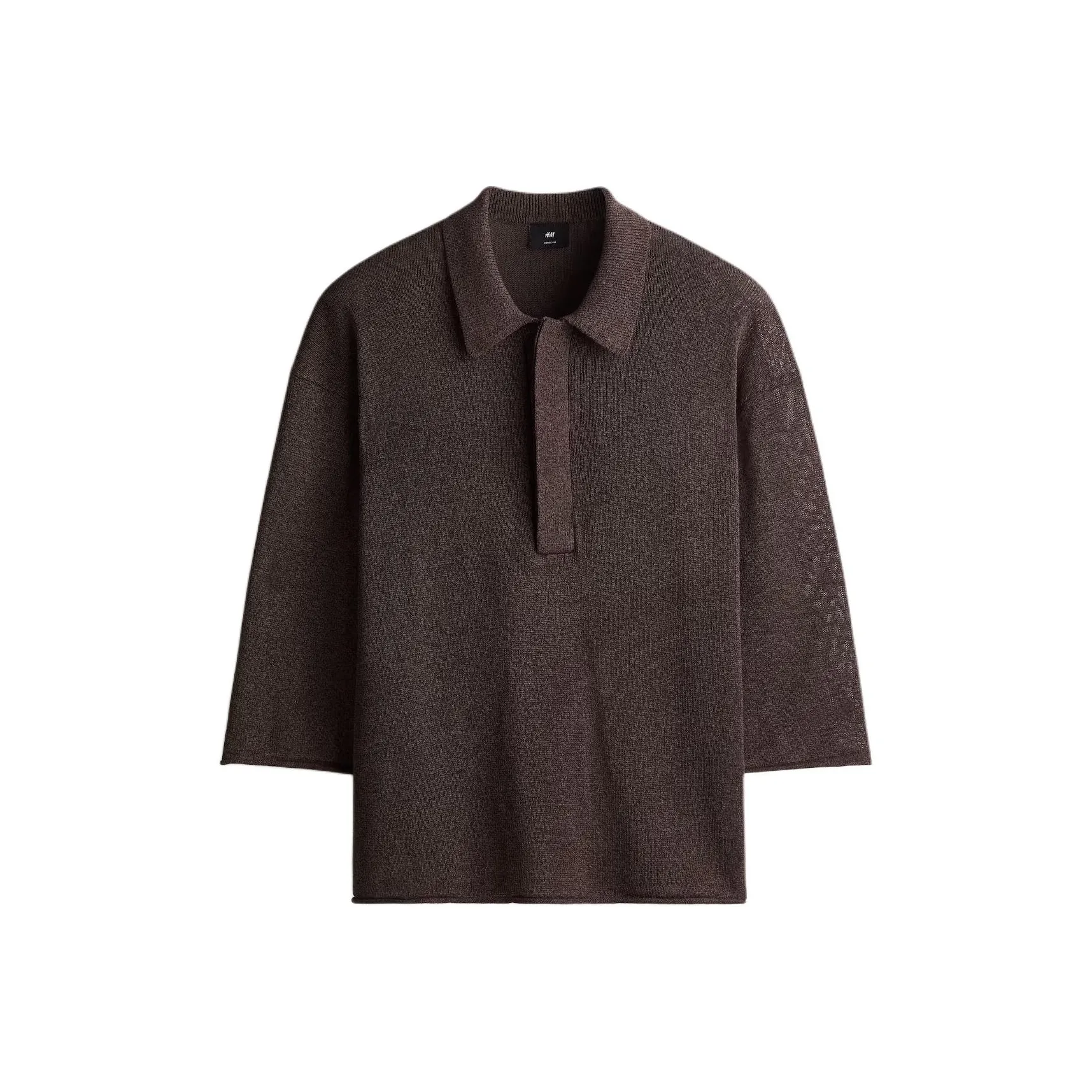 H&M Темно-коричневая мужская поло рубашка