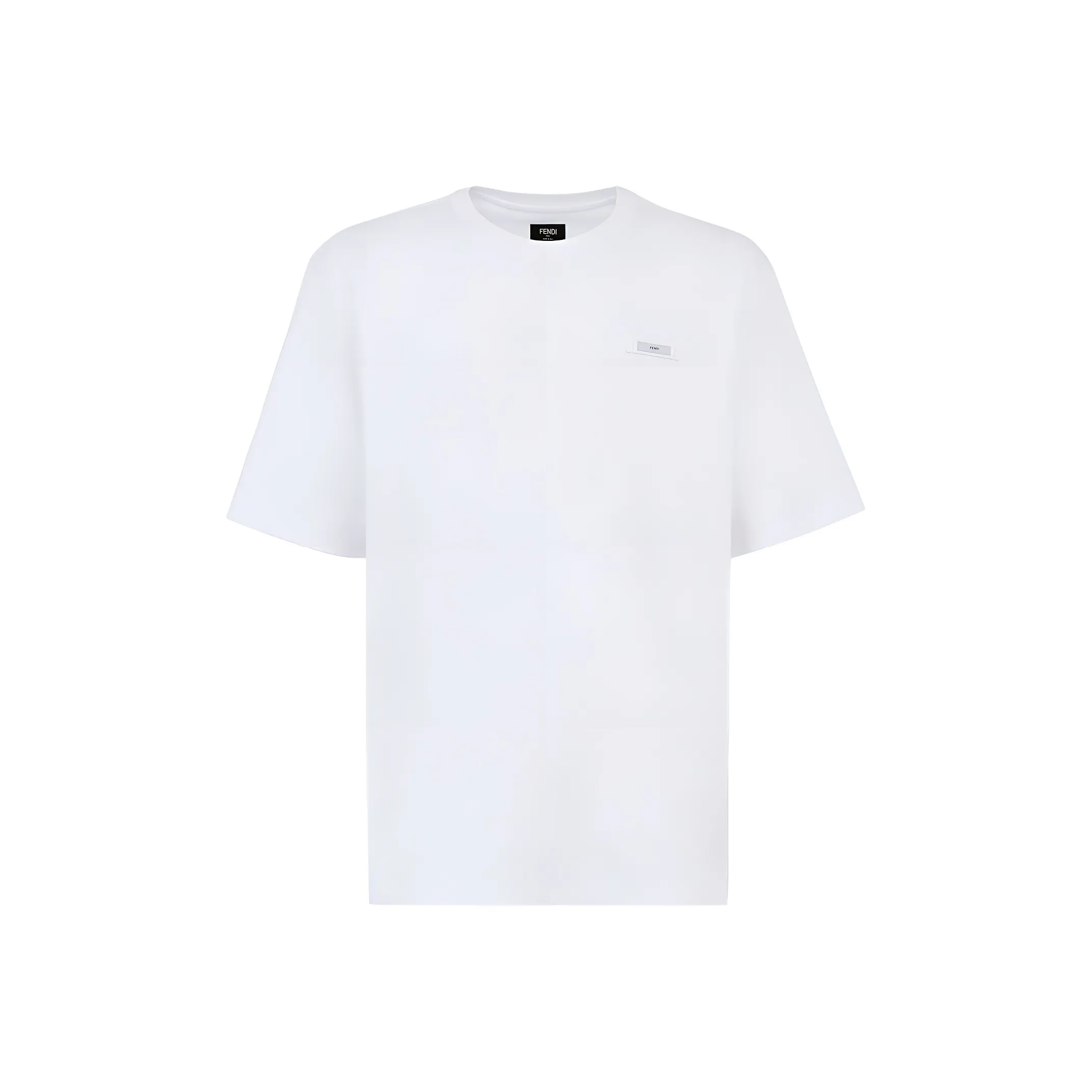 FENDI Pullover Crew Neck Casual Short Sleeved T Shirt Men's White