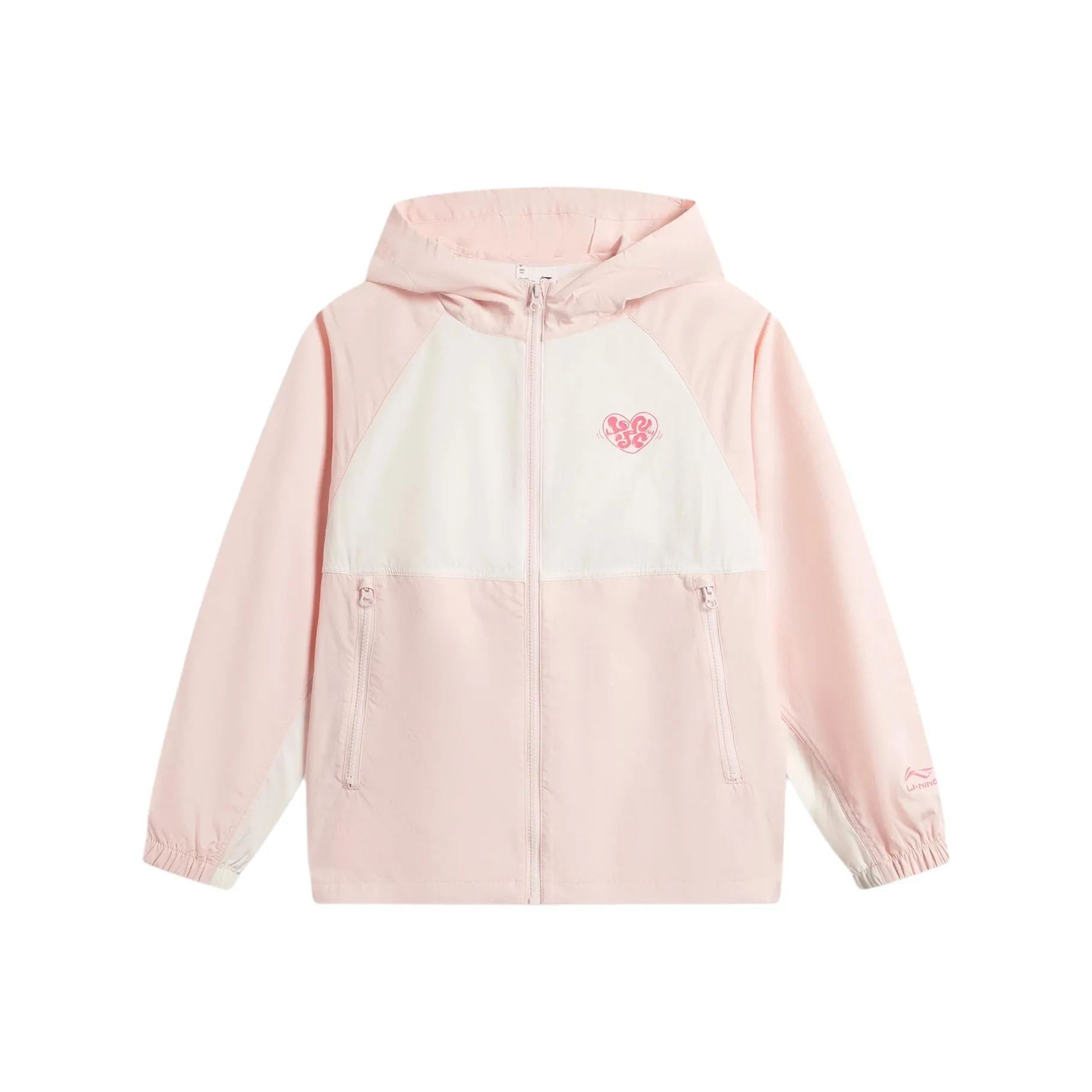 LINING YOUNG Куртка Sports Lifestyle Collection Sports Trendy Collection Бледно-розовый Сливочный Детский