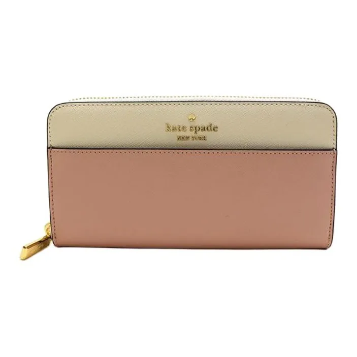 Kate Spade Leather Wallet Tubas Women's Rose Smoky & Ecru