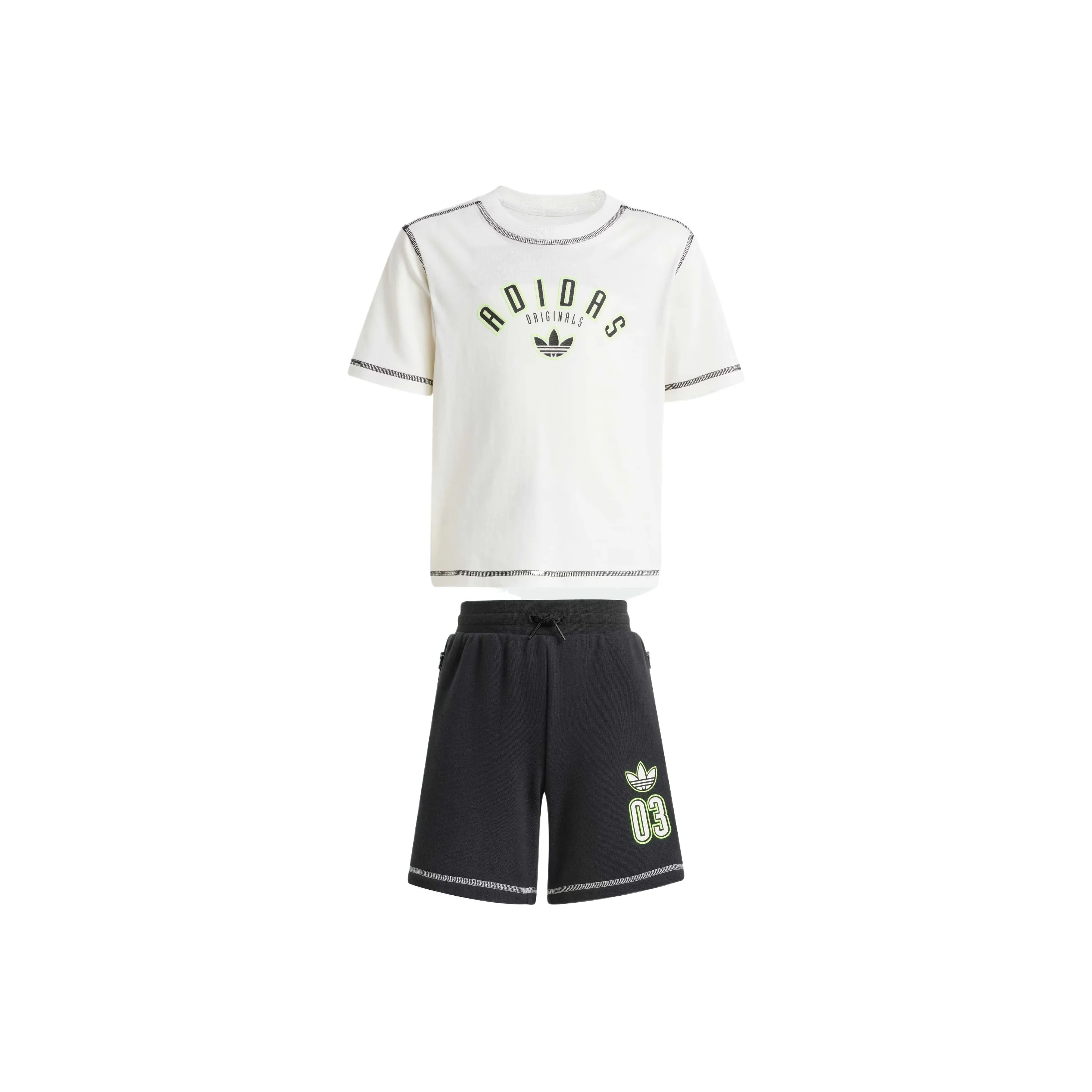 Adidas Originals Повседневная спортивная одежда SHORT TEE SET 2 предмета комплект белый черный для детей 3-7 лет