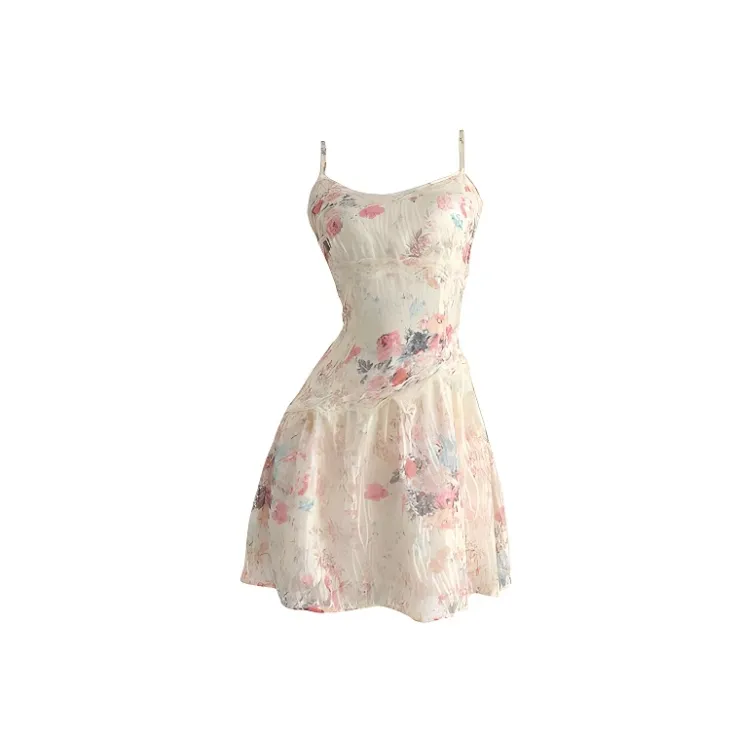 MISTVB Желто-розовый Цветочный Женские Слиплатья