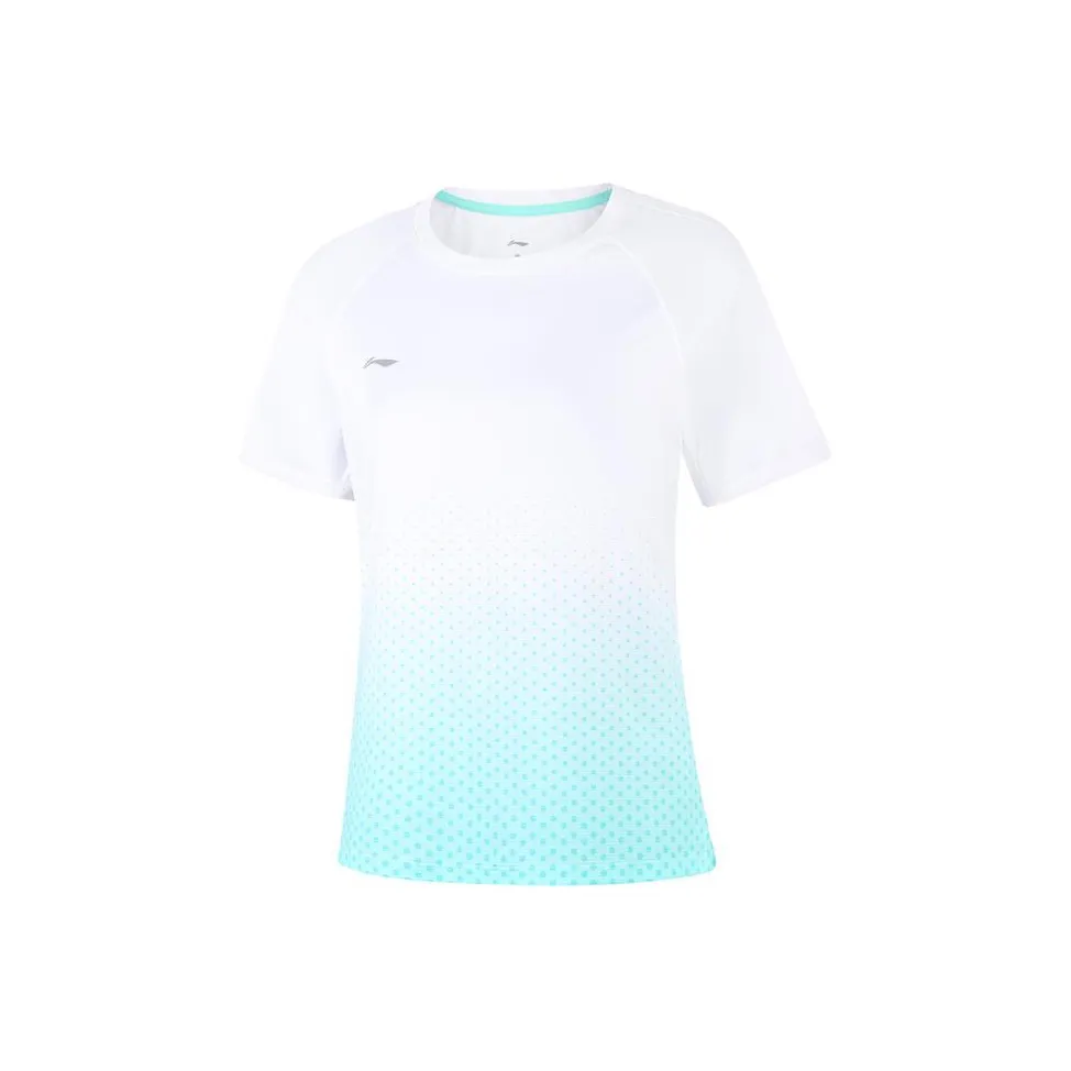 LINING T Рубашка Женская Стандартная Белая Островной Синий