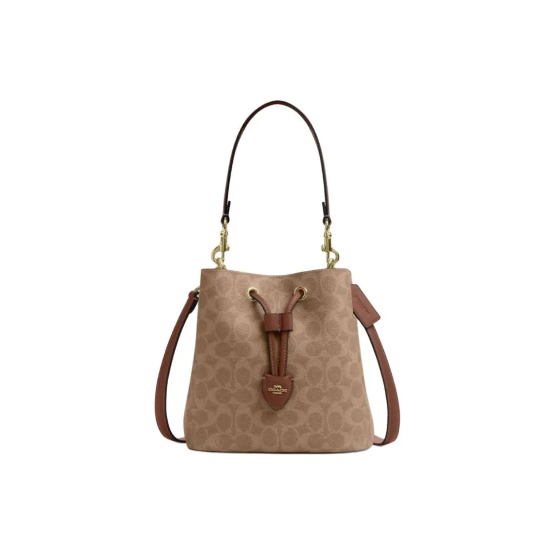COACH Rowan Leather Bucket Bag Handbag Trumpets Women's Brown