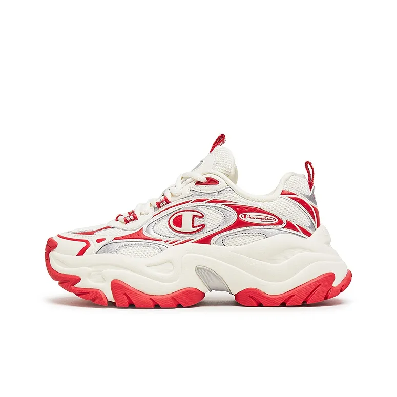 Champion Nebula Layered Balance Low Top Chunky Sneakers Men's Milk White/Aurora Red