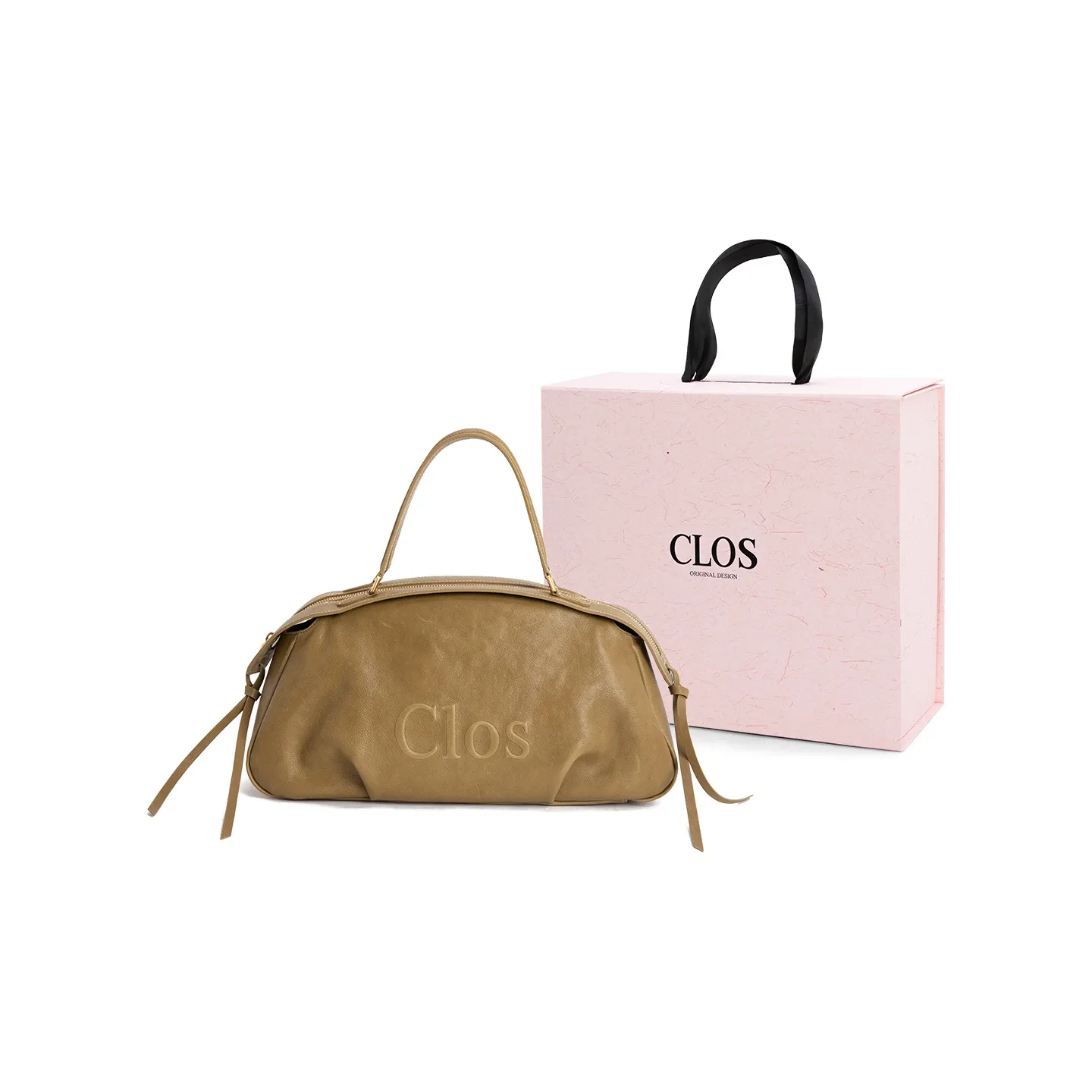 CLOS Растительное дубление Коровья кожа Сумка Большая Женская Зеленая Абрикосовая Черная