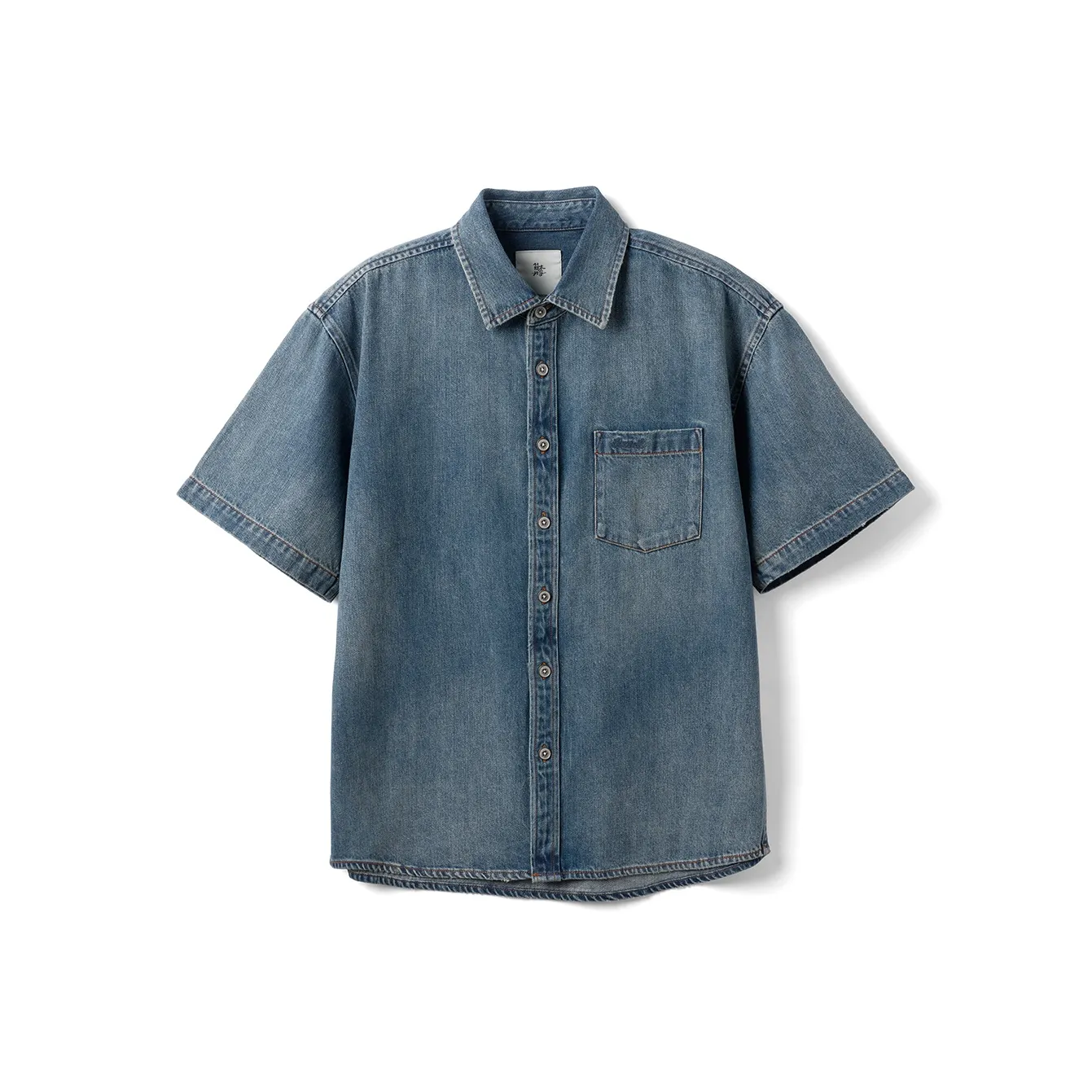 SIMWOOD Washed Vintage Blue Men's Shirts SIMWOOD Вымытый Винтаж Синий Мужские Рубашки