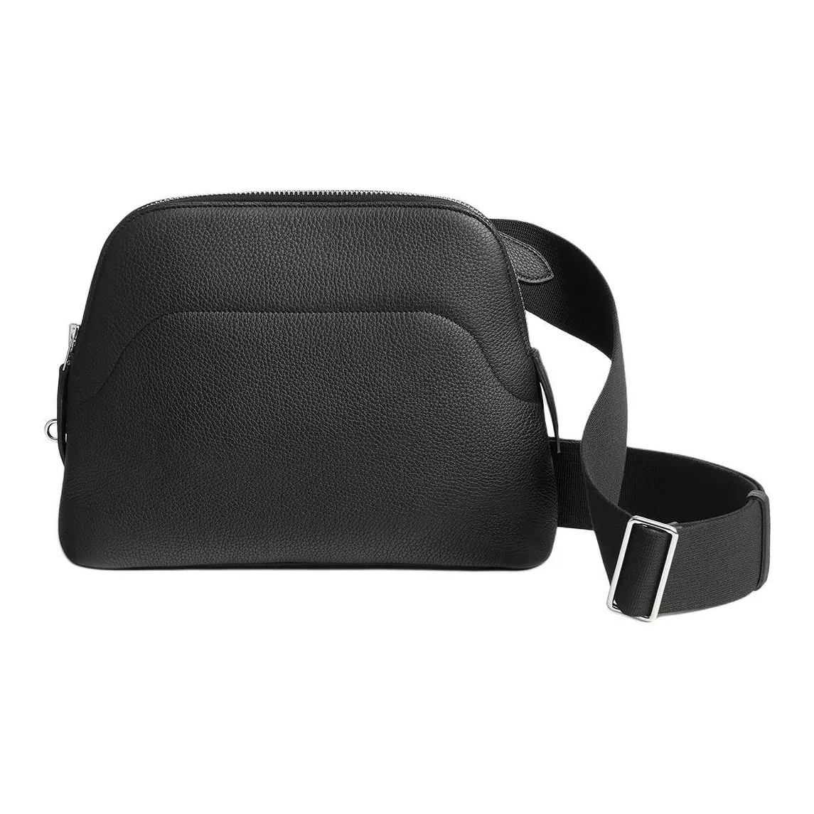 HERMES Bolide Togo Calfskin Messenger Bag, Crossbody Bag Men's 89 Noir Black