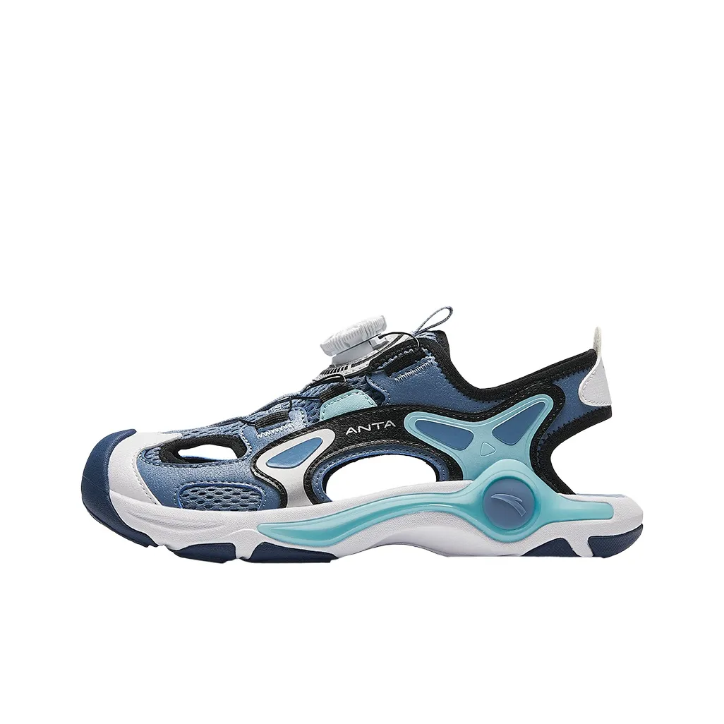 Antakids Легкий Амортизация And Дышащий Дизайн Низкий Топ Детские Сандалии Пыльная Завеса Синий Черный Maca Синий