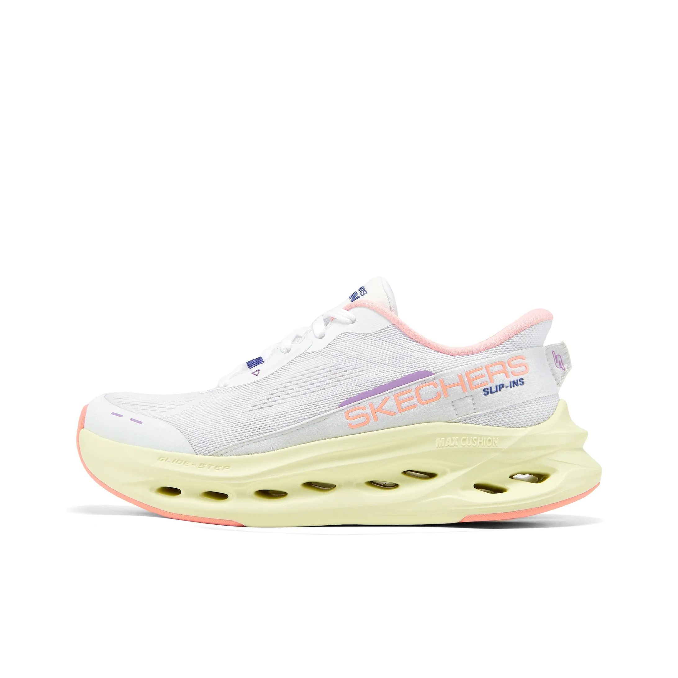 Skechers Slip ins Устойчивый к истиранию Дышащий Поддерживающий Легкий Низкий Топ Беговые кроссовки Женские Белый Розовый