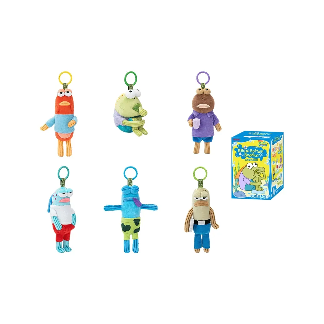 POP MART Губка Боб Бикини Низ Русалка Причудливый Апрель День Дурака Слепые коробки Один Mystery Коробка Целая коробка 6 шт