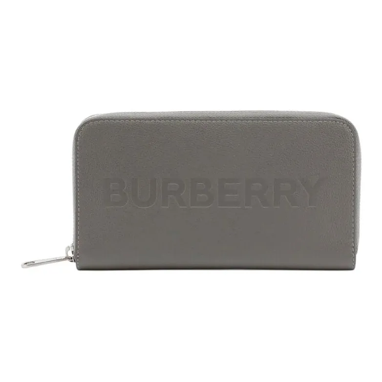 Burberry Porter Leather Flap Continental Long Wallet Grey