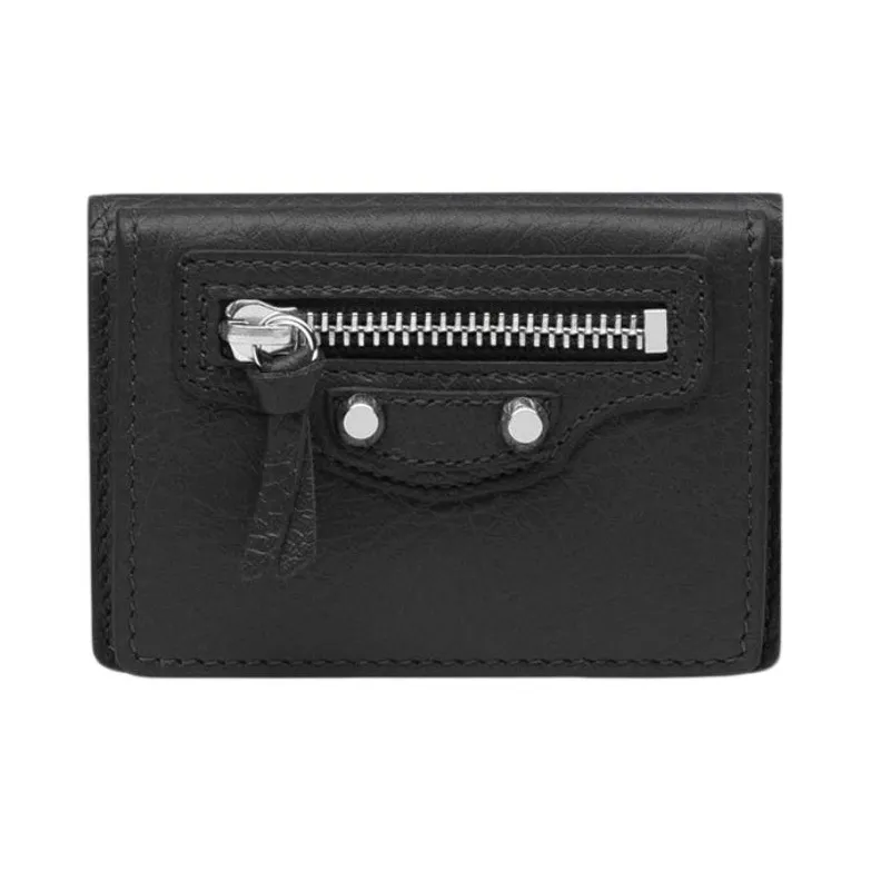 Balenciaga Sheepskin Wallet Mini Women's Black