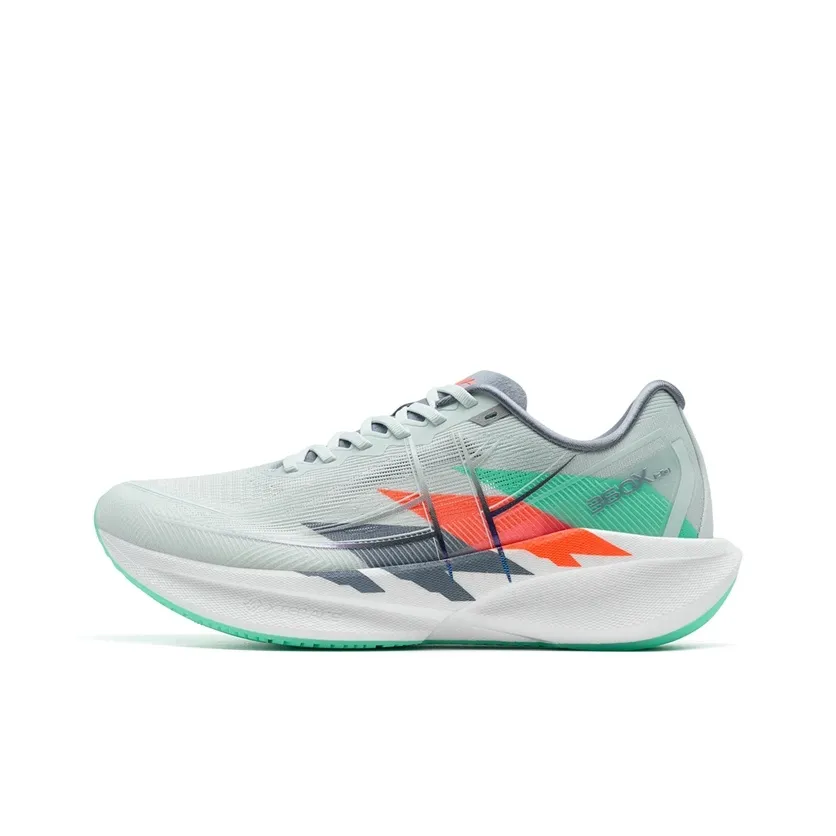 XTEP 360X 2.0 Running Shoes Men's Low Top Moonstone Blue, Super Orange, Pure Teal