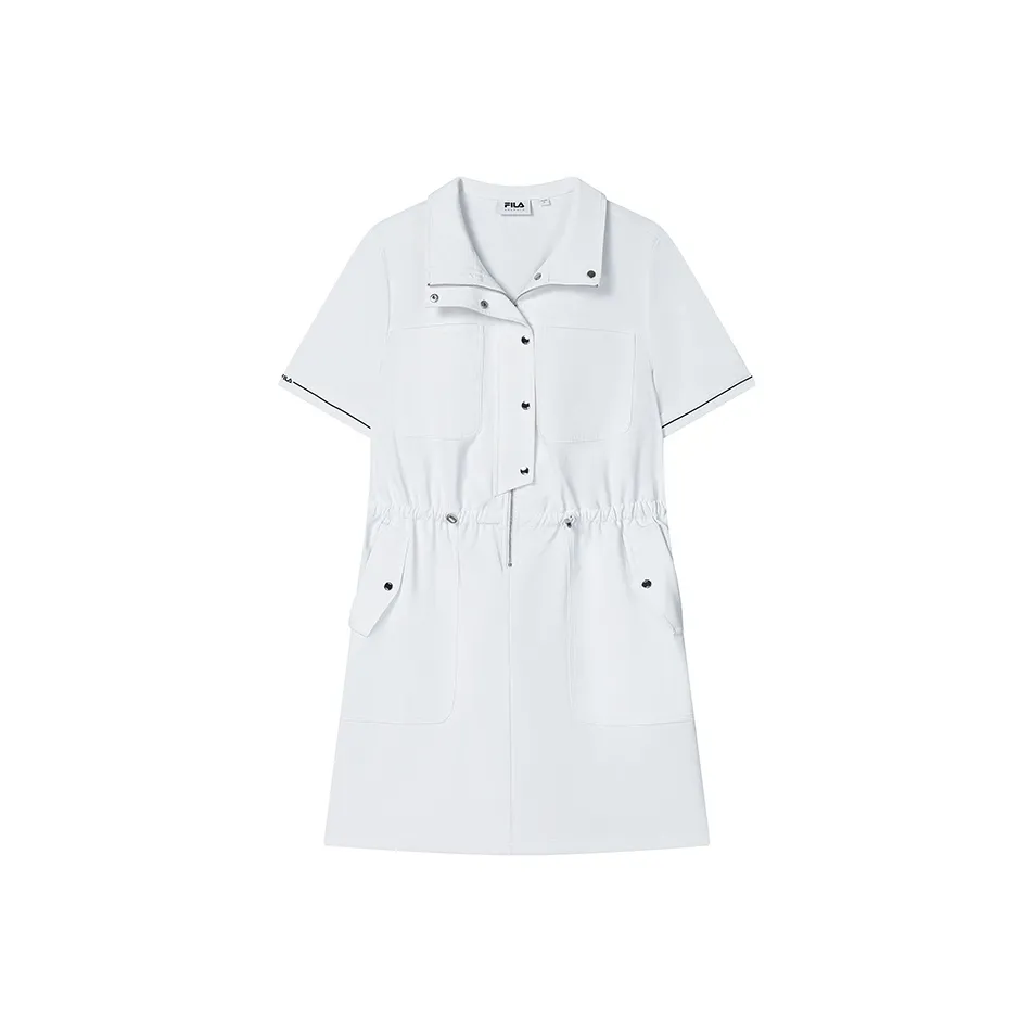 FILA Изумруд Короткий рукав Платье Женское Цвет раннего снега