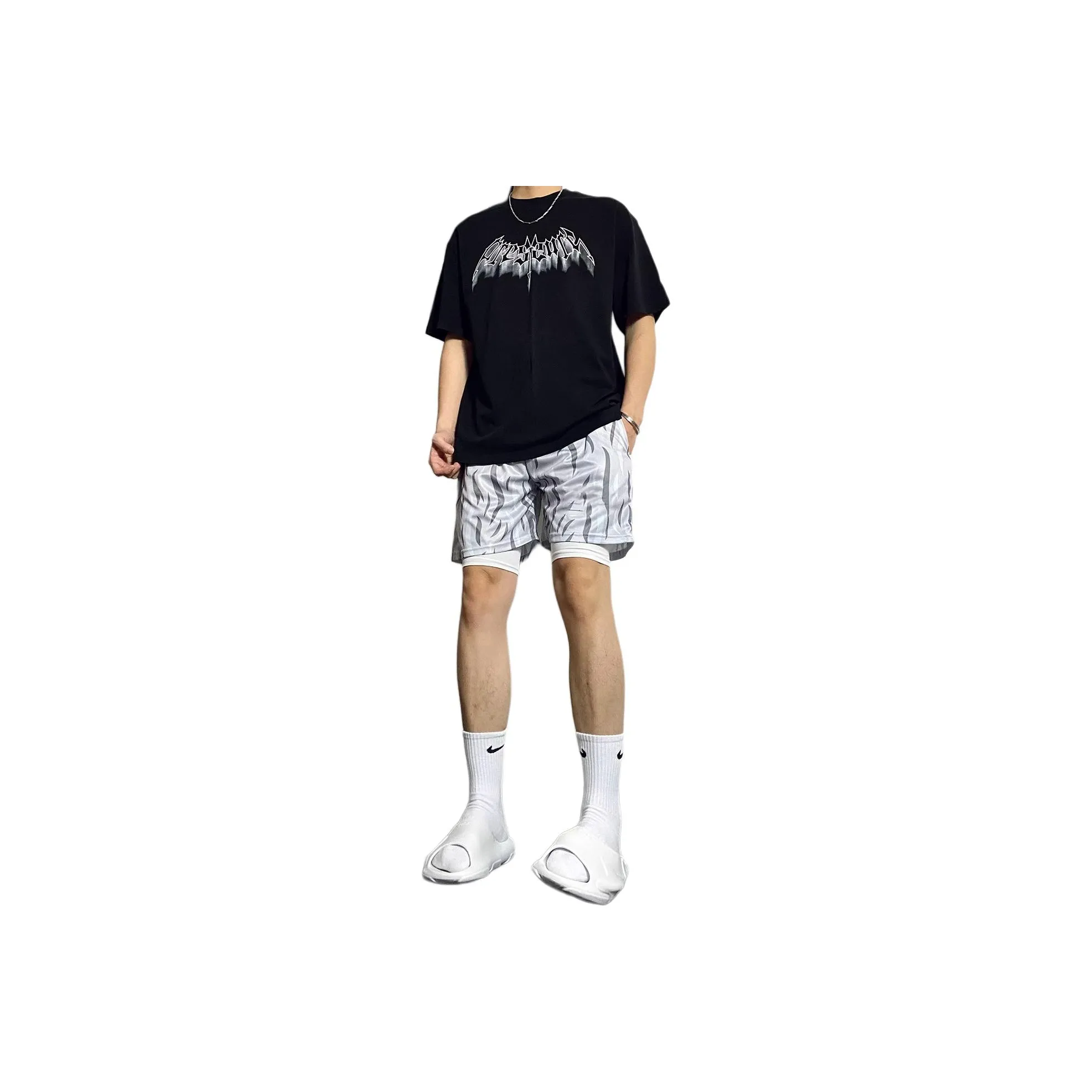FIVE CM slogan-embroidered cotton T-shirt