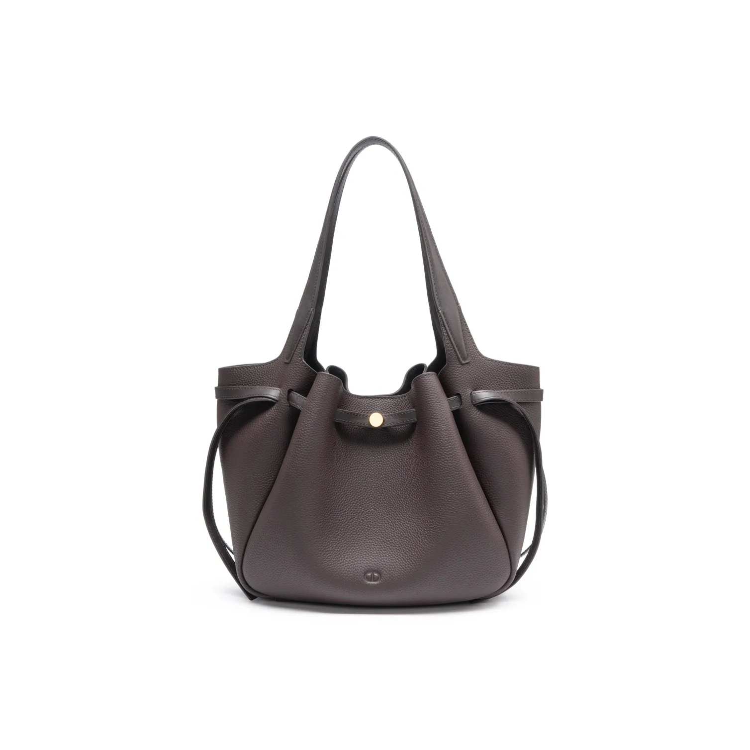 Chrisdien Deny Cow Leather Basket Bag Shoulder Bag Women's Coffee