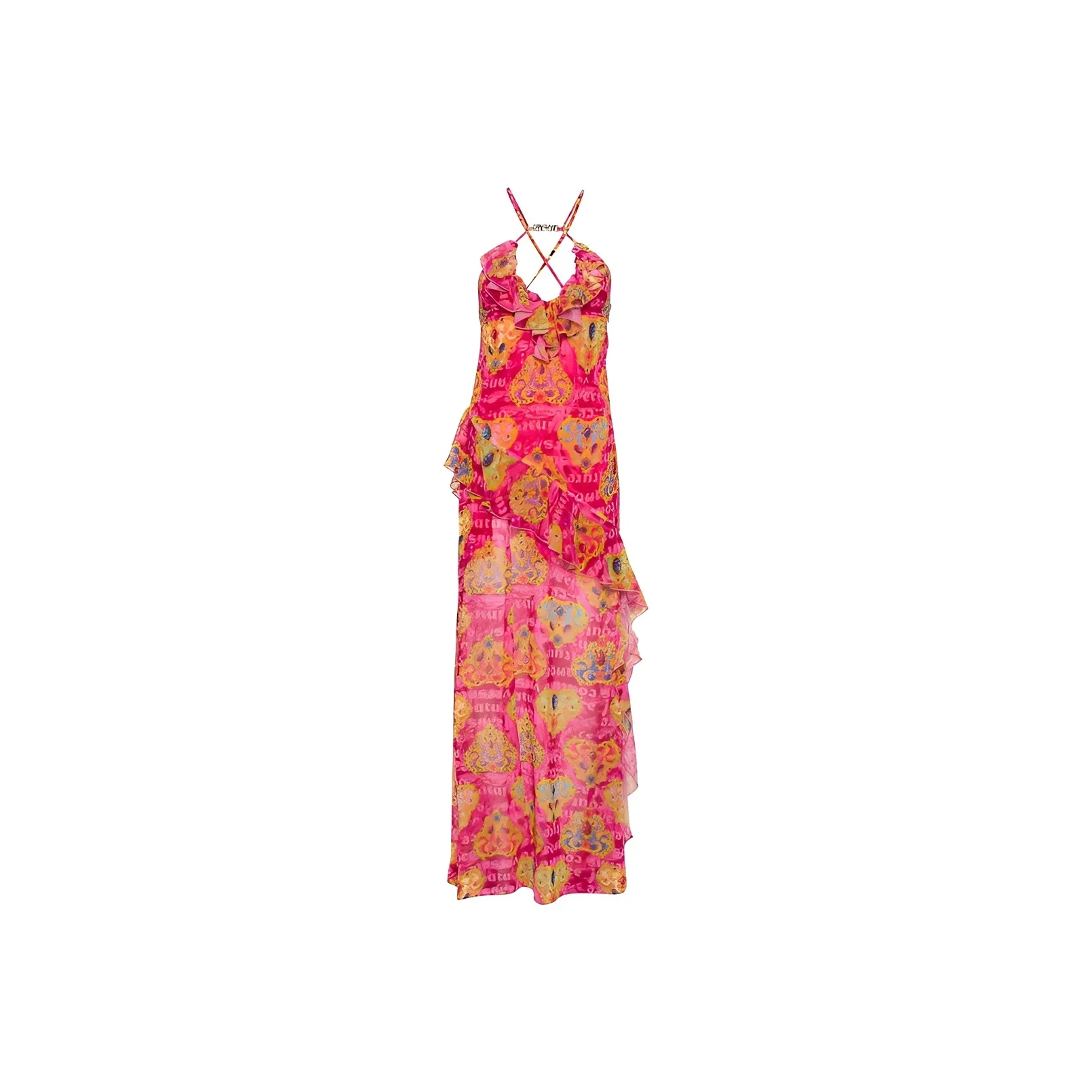 VERSACE JEANS COUTURE SS24 Sleeveless Dress Women's Peach Pink