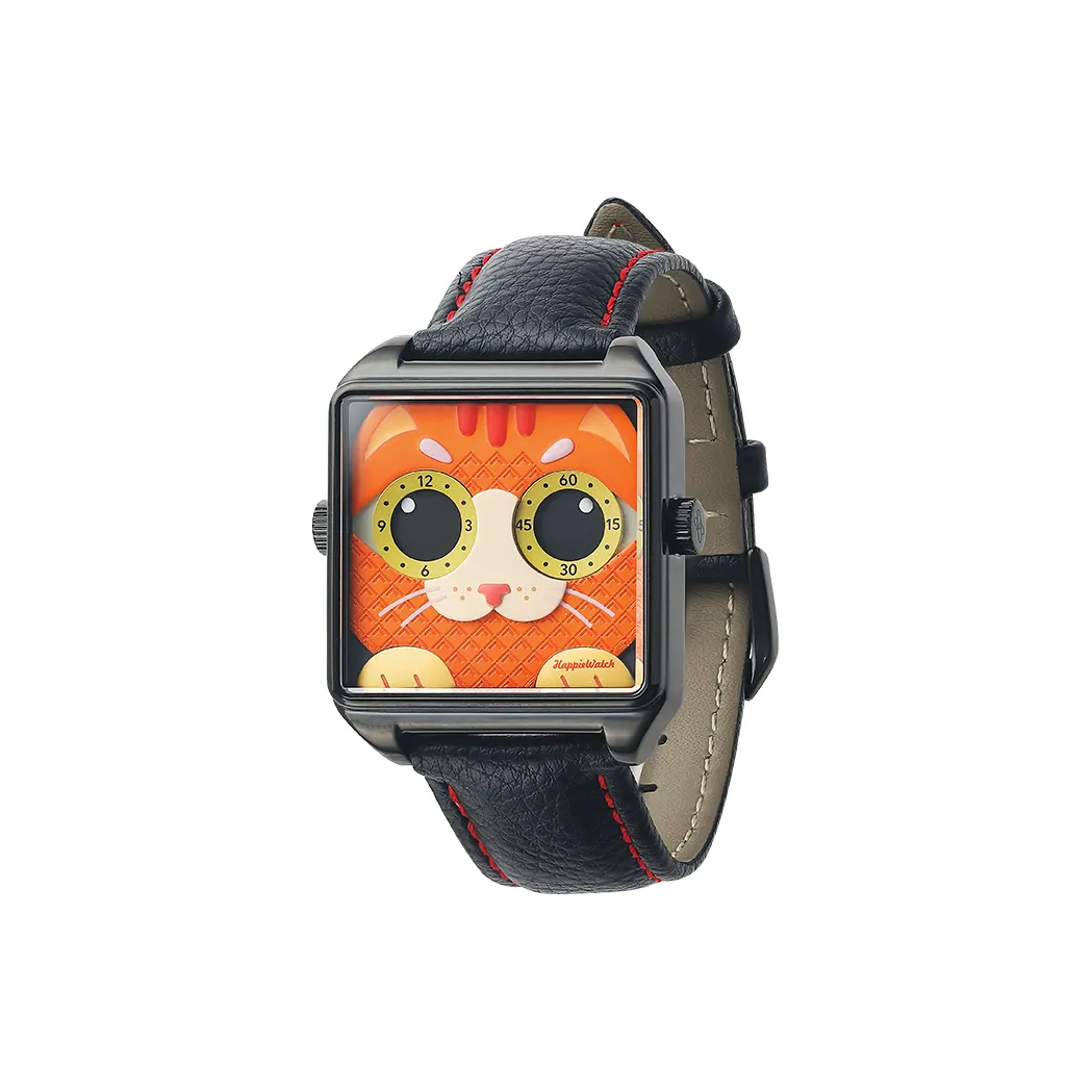 HappieWatch Orange Cat Ginger Collection Кварцевый механизм Экологичный Веганский кожаный ремешок Часы Женские часы