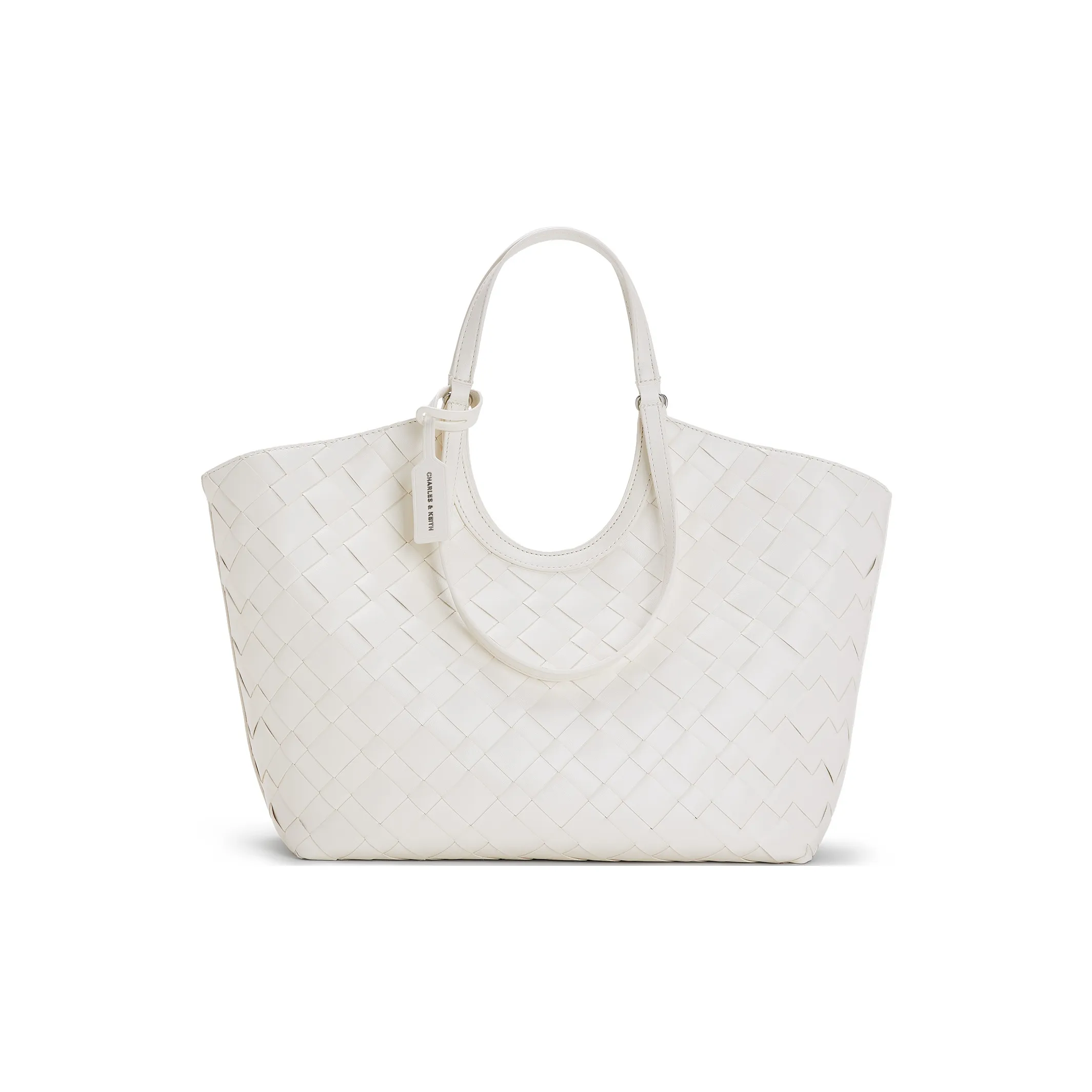 CHARLES KEITH ПУ (полиуретан) Сумка через плечо Большая Женская Шоколад Черный Кремово-молочный Белый