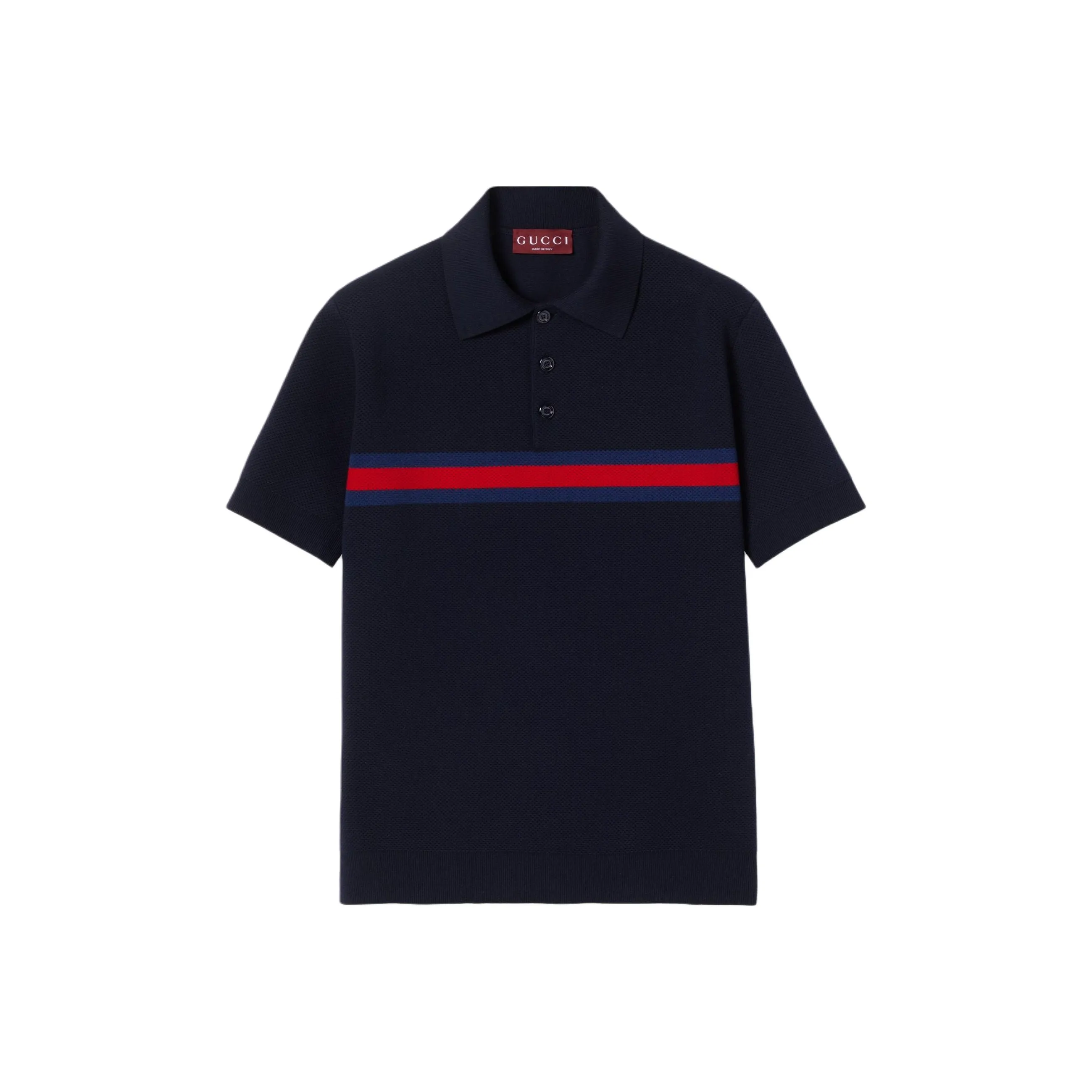 GUCCI Cotton Piquet Polo Shirt With Web