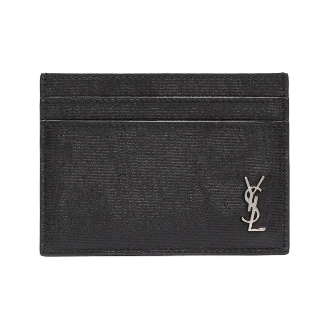 SAINT LAURENT Cassandre Ткани для ткачества Картхолдер Мужской Черный