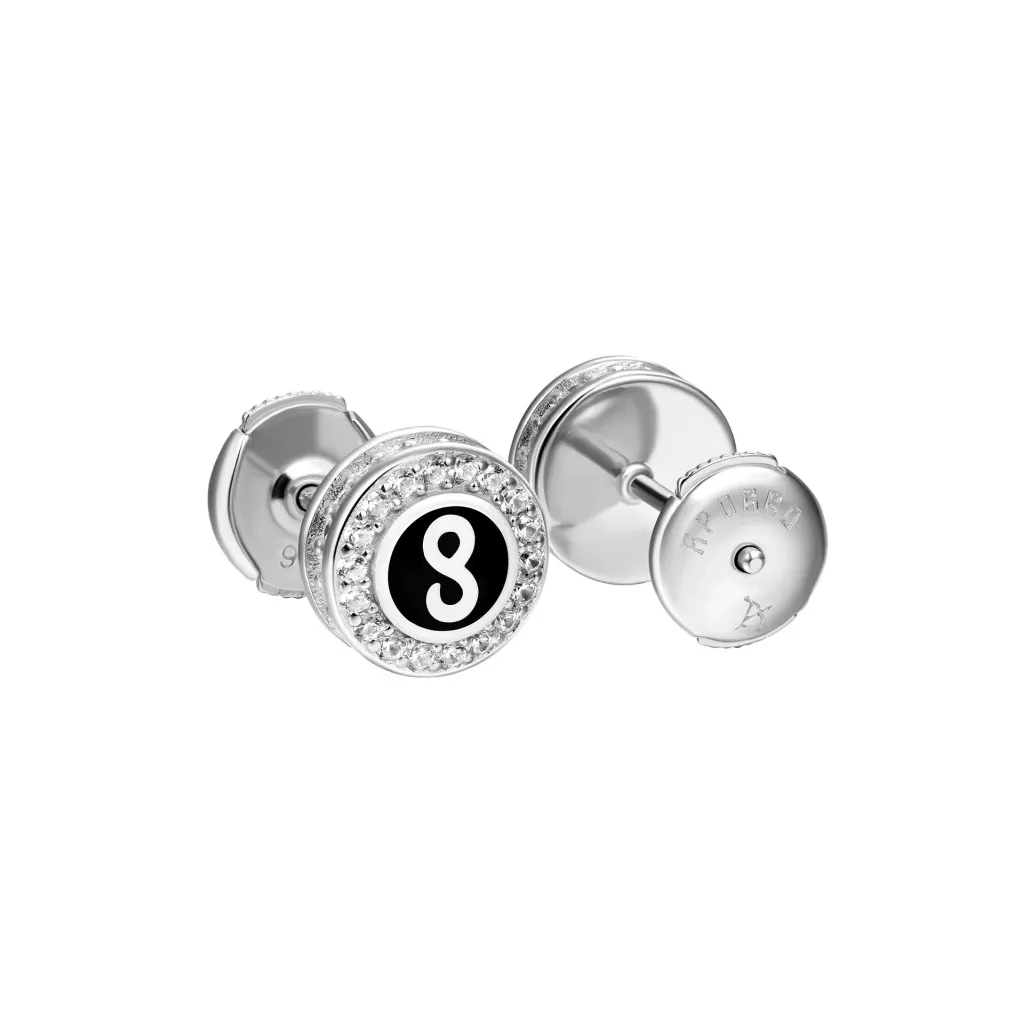 APORRO 925 Sterling Silver Infinite Collection, Chinese Zodiac Snake Ear Studs Unisex