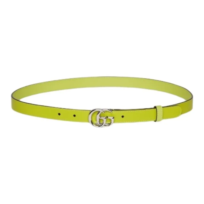 GUCCI Leather Belts Women's Green Width 2CM