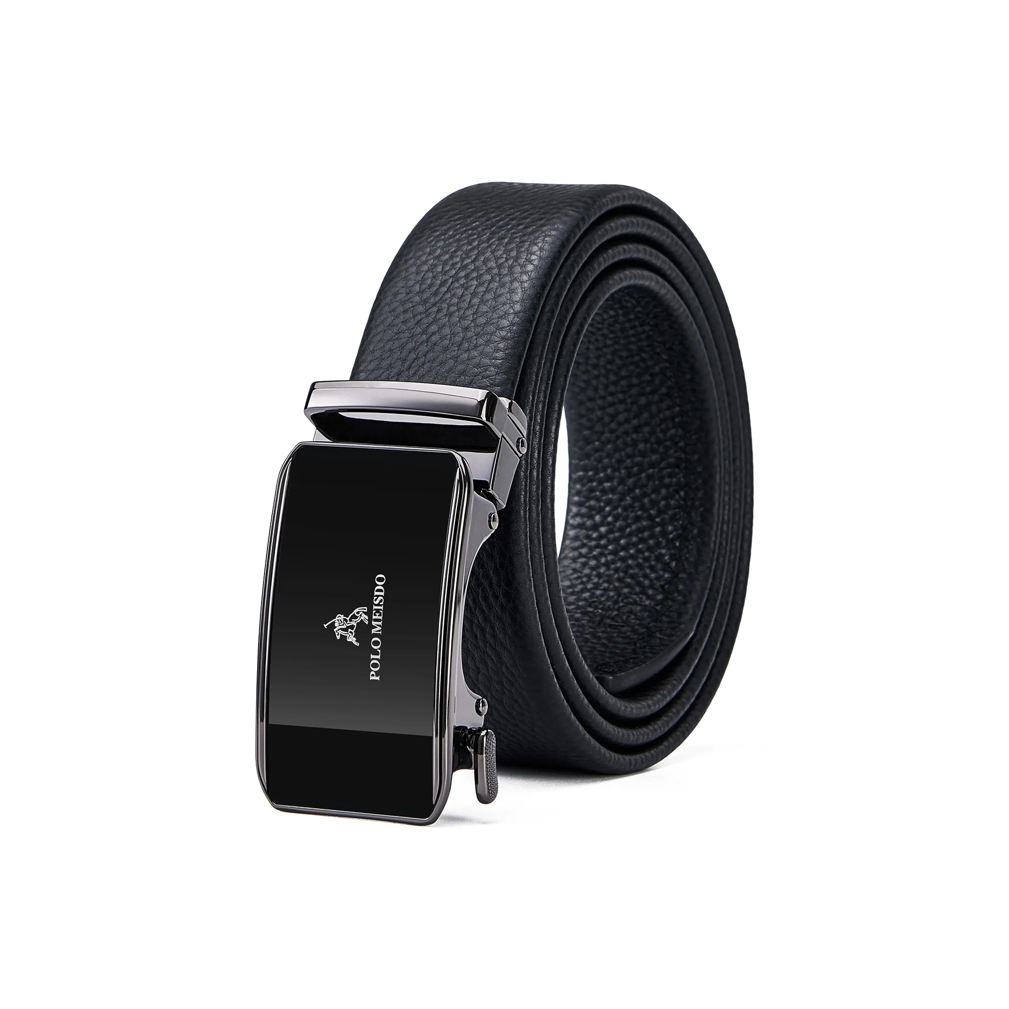 POLOMEISDO Top Grain Cow Leather Men's Belt Men's Width 3.5cm