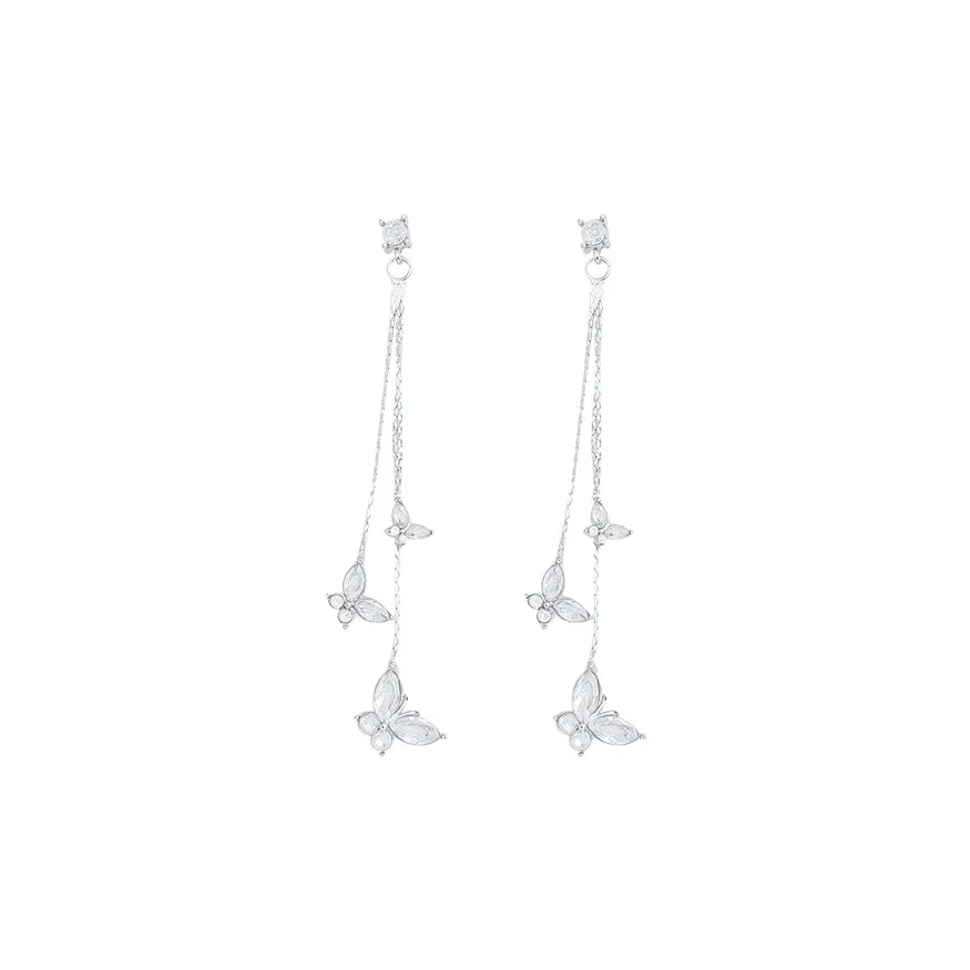 CLARKIA FLOWER Серьги из меди с цирконием женские